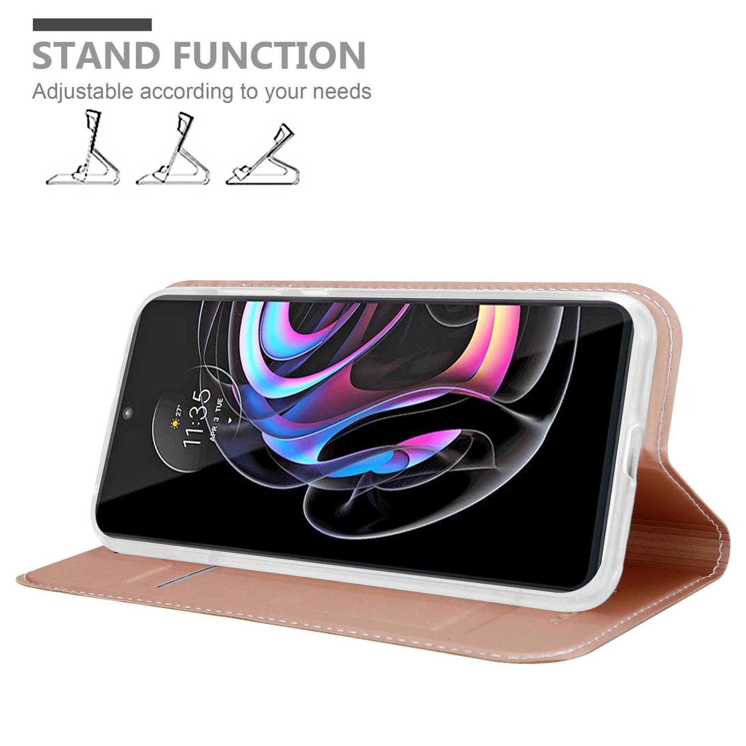 Cadorabo Handyhülle für Motorola EDGE 20 PRO / EDGE S PRO Schutz Hülle in Rosa Cover Etui Book Case Booklet