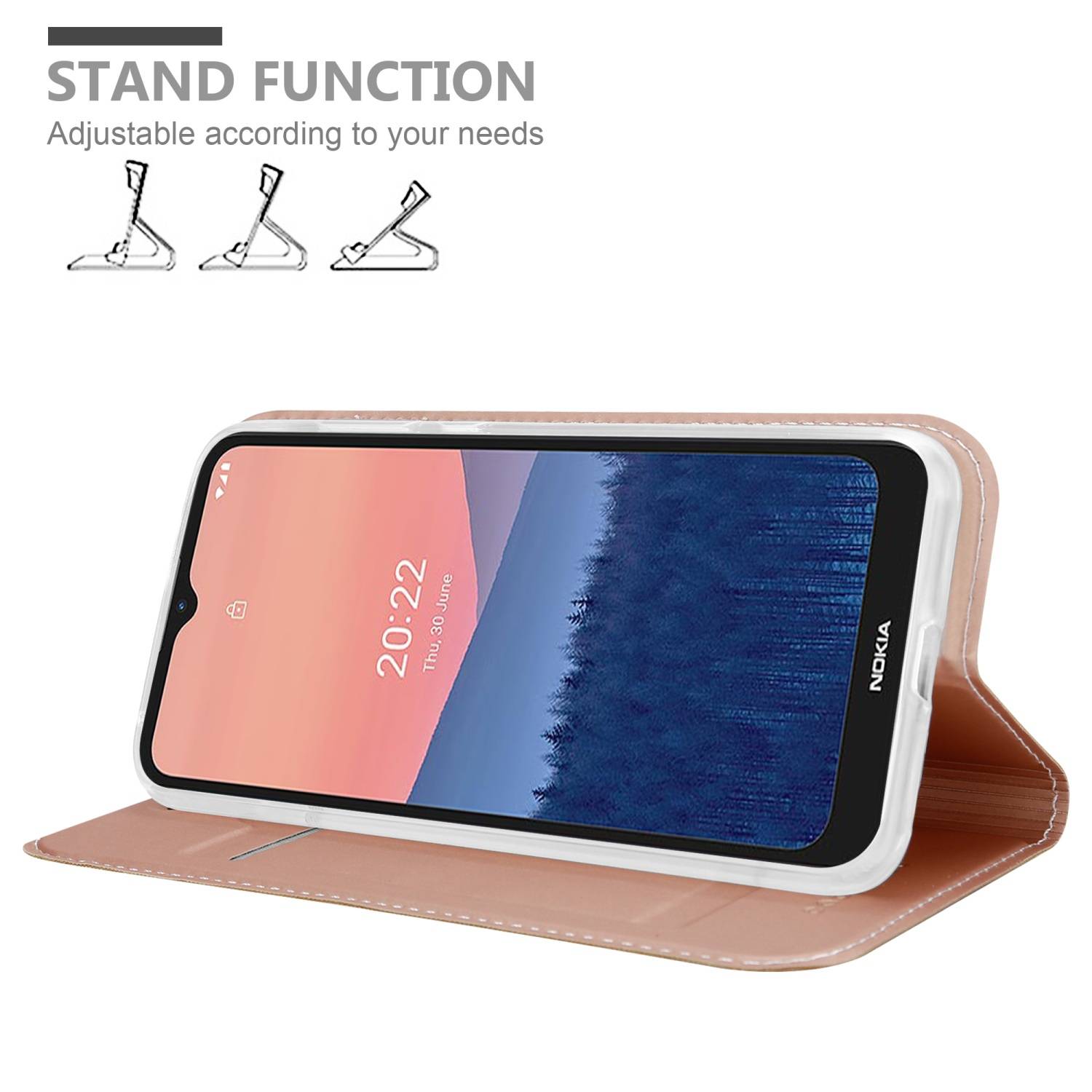 Cadorabo Handyhülle für Nokia C21 Schutz Hülle in Rosa Cover Etui Book Case Booklet