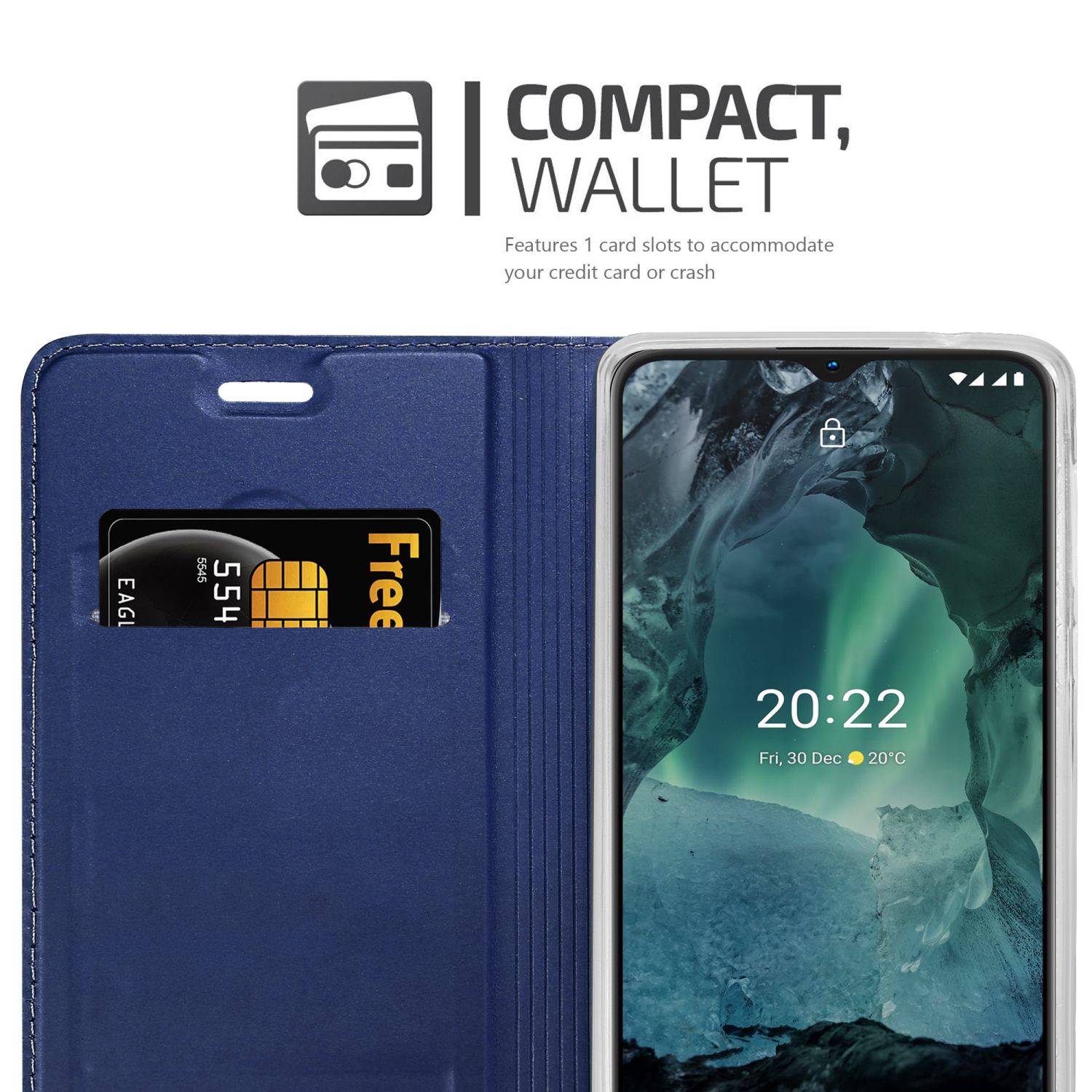 Cadorabo Handyhülle für Nokia G11 / G21 Schutz Hülle in Blau Cover Etui Book Case Booklet