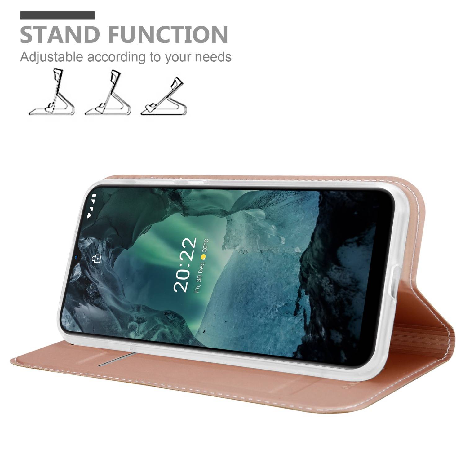 Cadorabo Handyhülle für Nokia G11 / G21 Schutz Hülle in Rosa Cover Etui Book Case Booklet