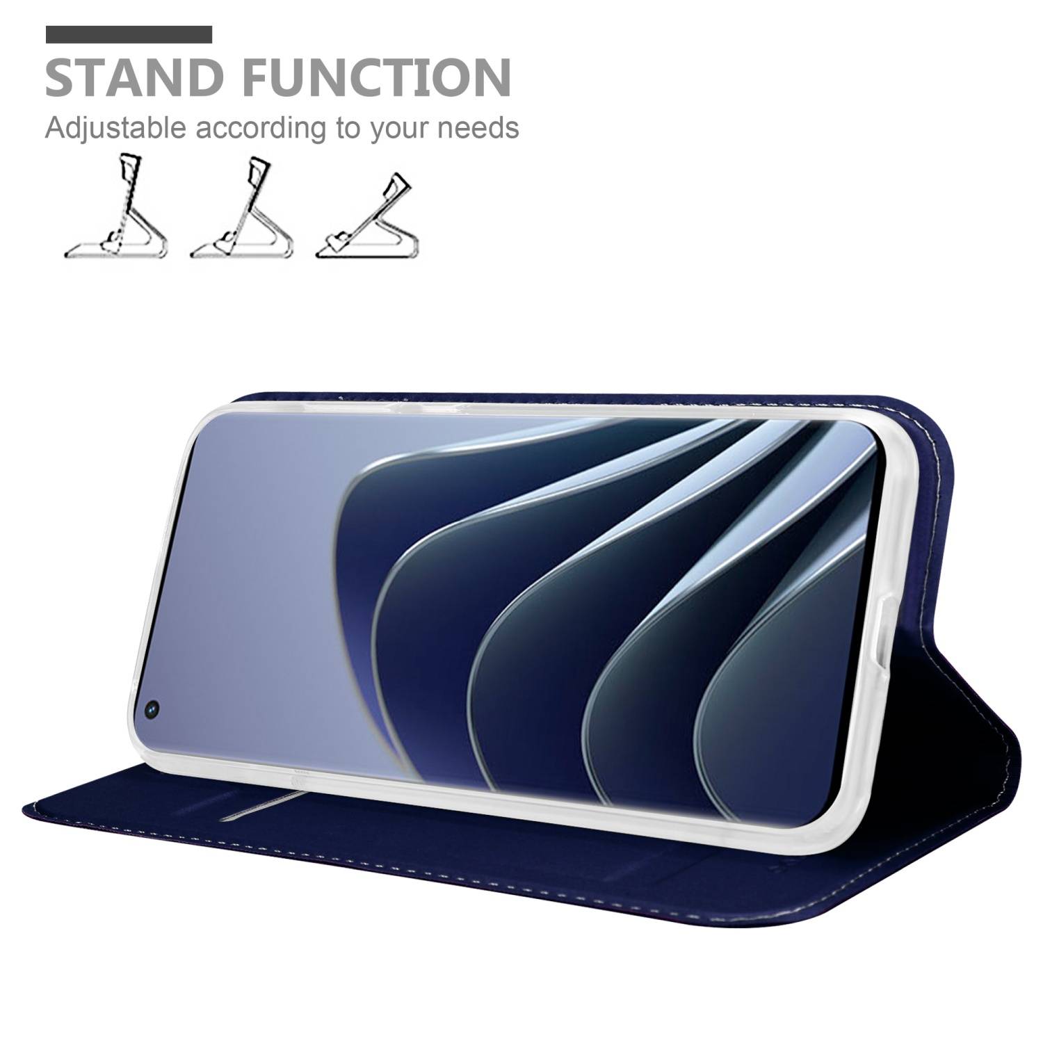 Cadorabo Handyhülle für OnePlus 10 PRO 5G Schutz Hülle in Blau Cover Etui Book Case Booklet