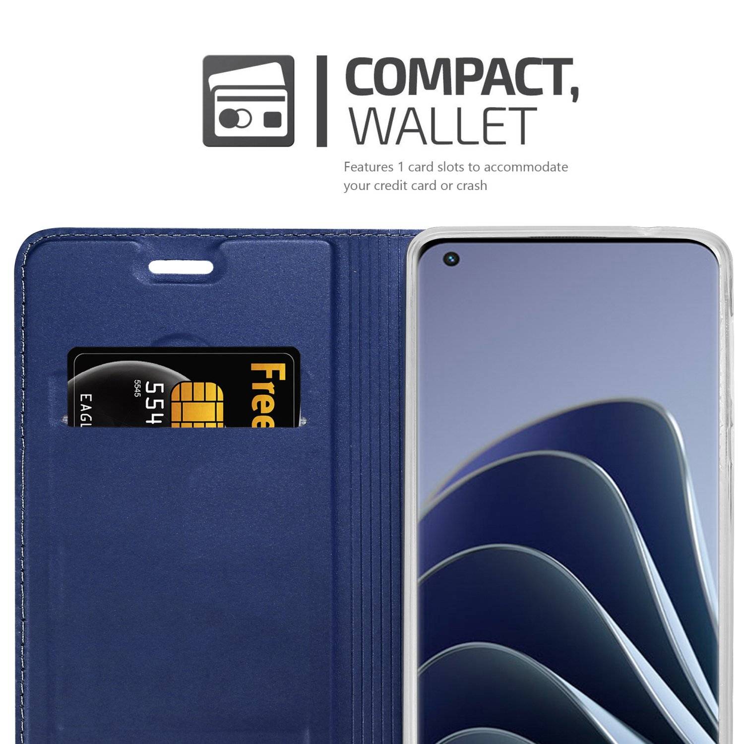 Cadorabo Handyhülle für OnePlus 10 PRO 5G Schutz Hülle in Blau Cover Etui Book Case Booklet