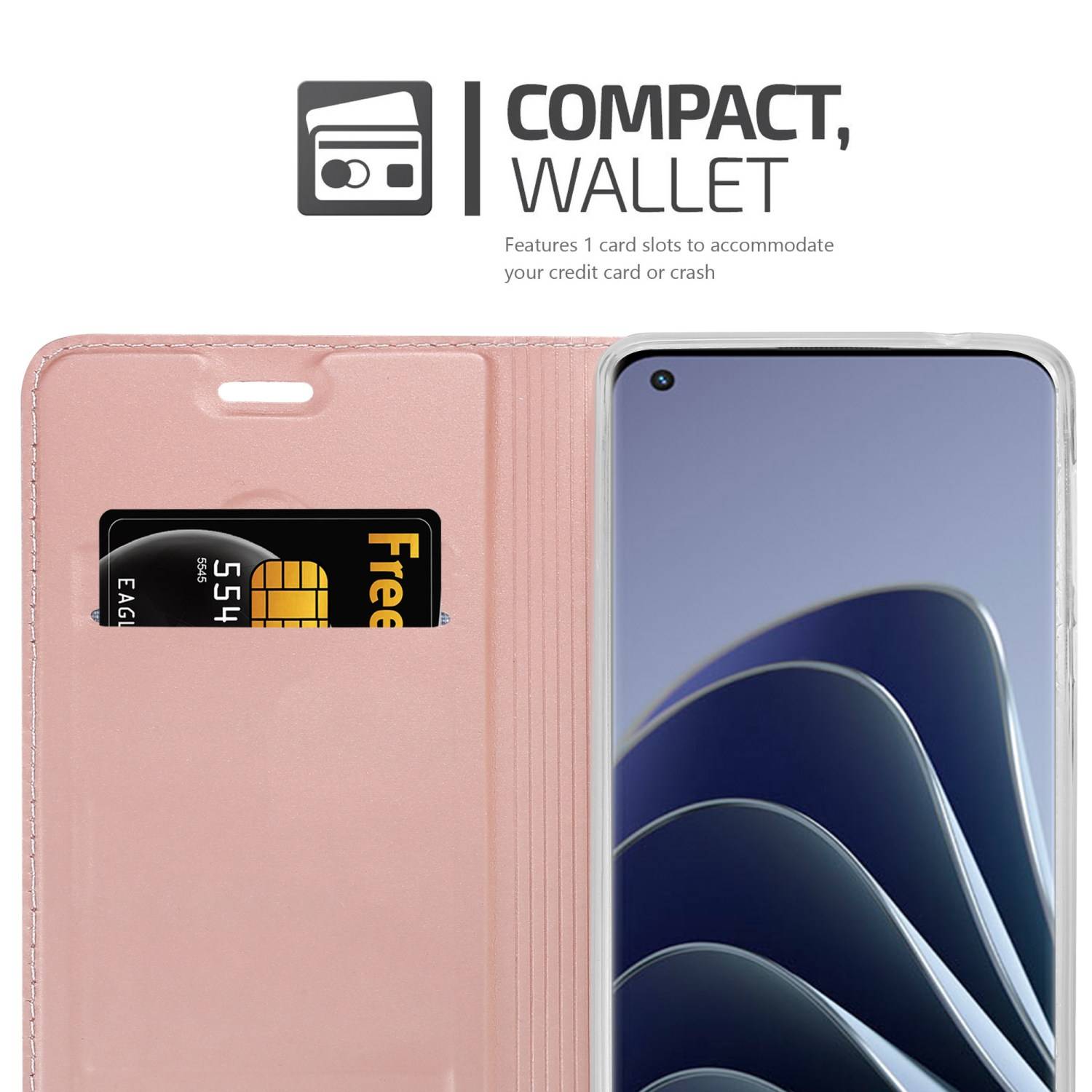 Cadorabo Handyhülle für OnePlus 10 PRO 5G Schutz Hülle in Rosa Cover Etui Book Case Booklet