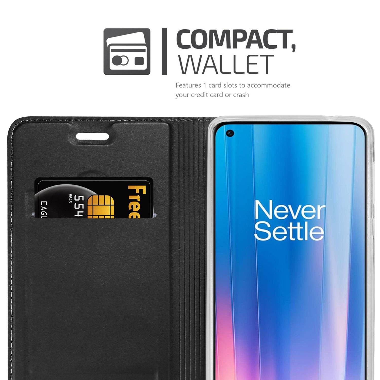Cadorabo Handyhülle für OnePlus Nord CE 2 5G Schutz Hülle in Schwarz Cover Etui Book Case Booklet