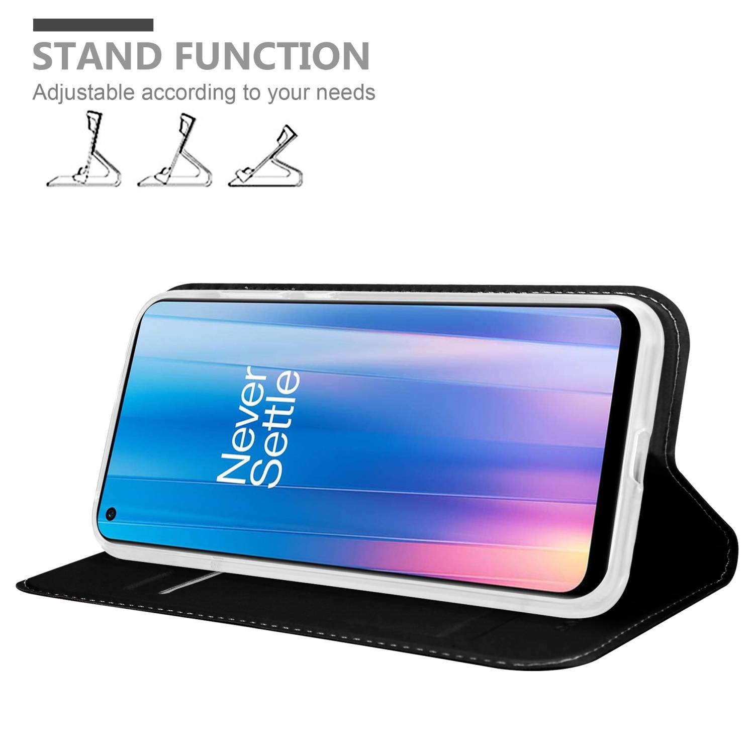 Cadorabo Handyhülle für OnePlus Nord CE 2 5G Schutz Hülle in Schwarz Cover Etui Book Case Booklet