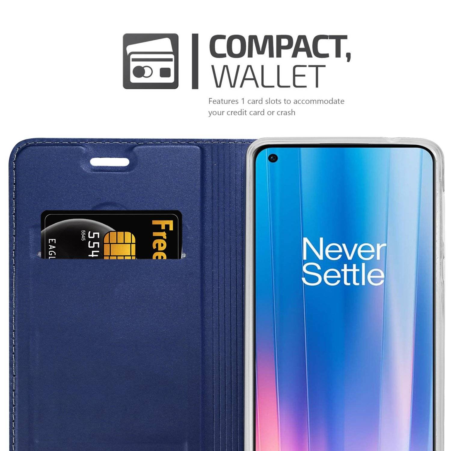 Cadorabo Handyhülle für OnePlus Nord CE 2 5G Schutz Hülle in Blau Cover Etui Book Case Booklet