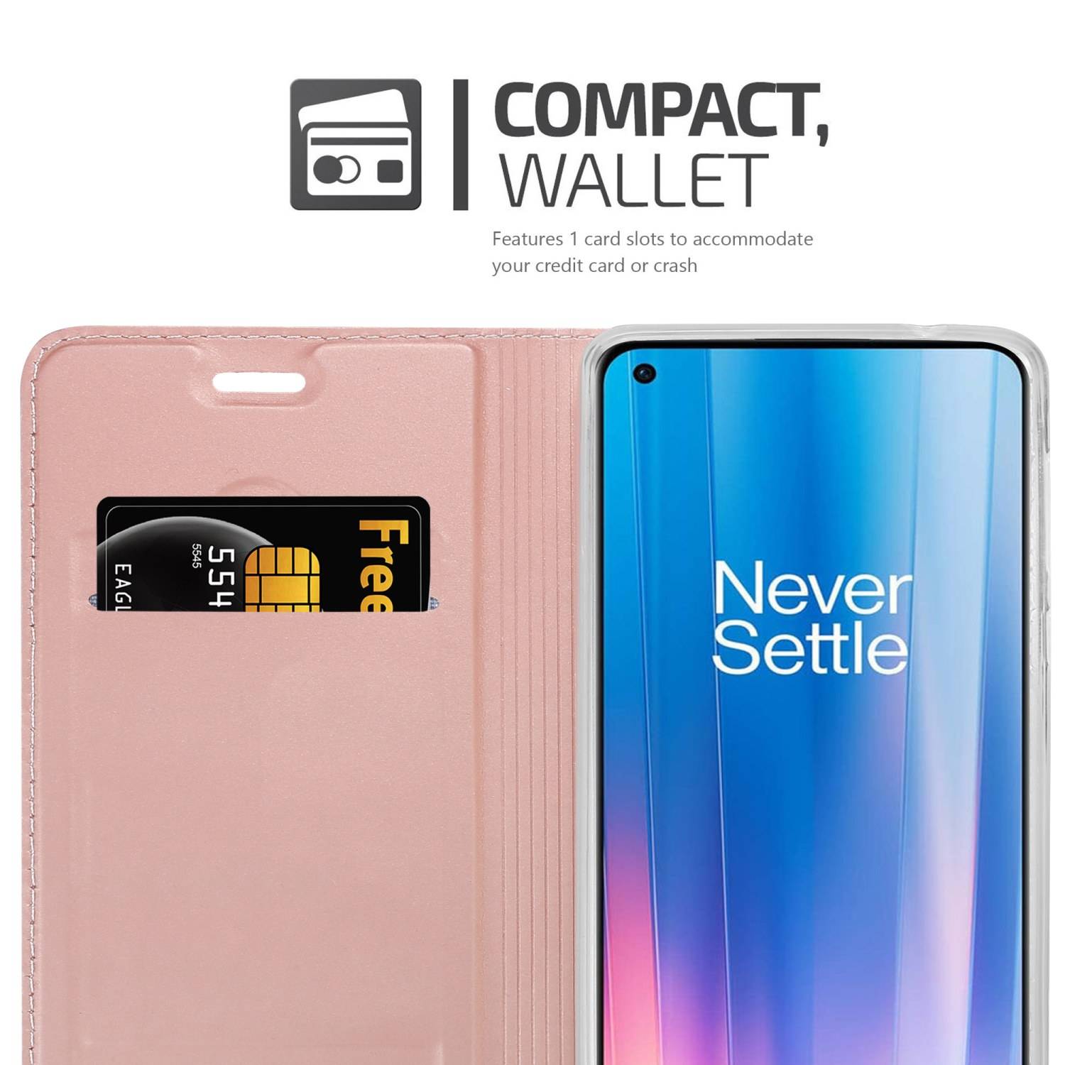 Cadorabo Handyhülle für OnePlus Nord CE 2 5G Schutz Hülle in Rosa Cover Etui Book Case Booklet