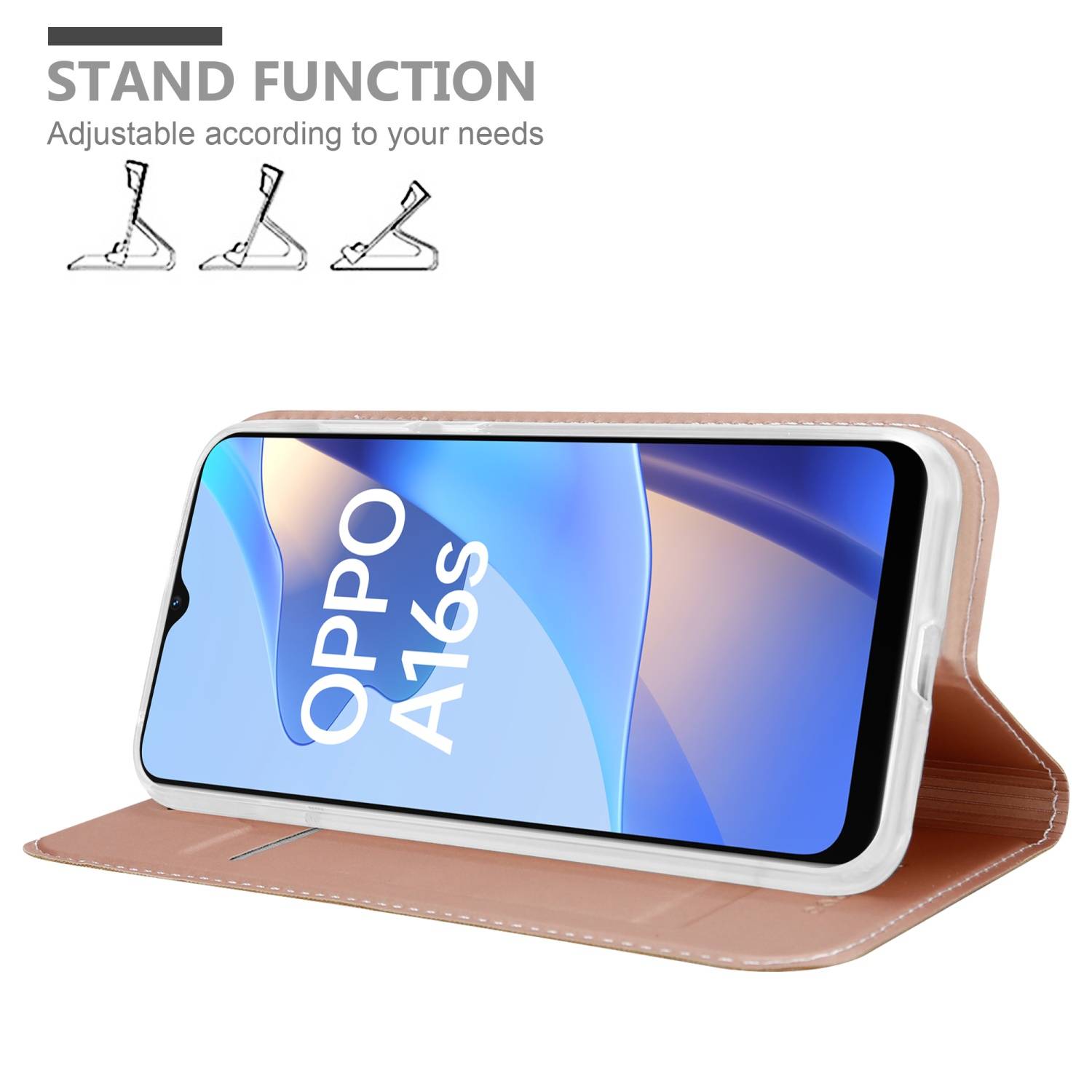 Cadorabo Handyhülle für Oppo A16s / A54s Schutz Hülle in Rosa Cover Etui Book Case Booklet
