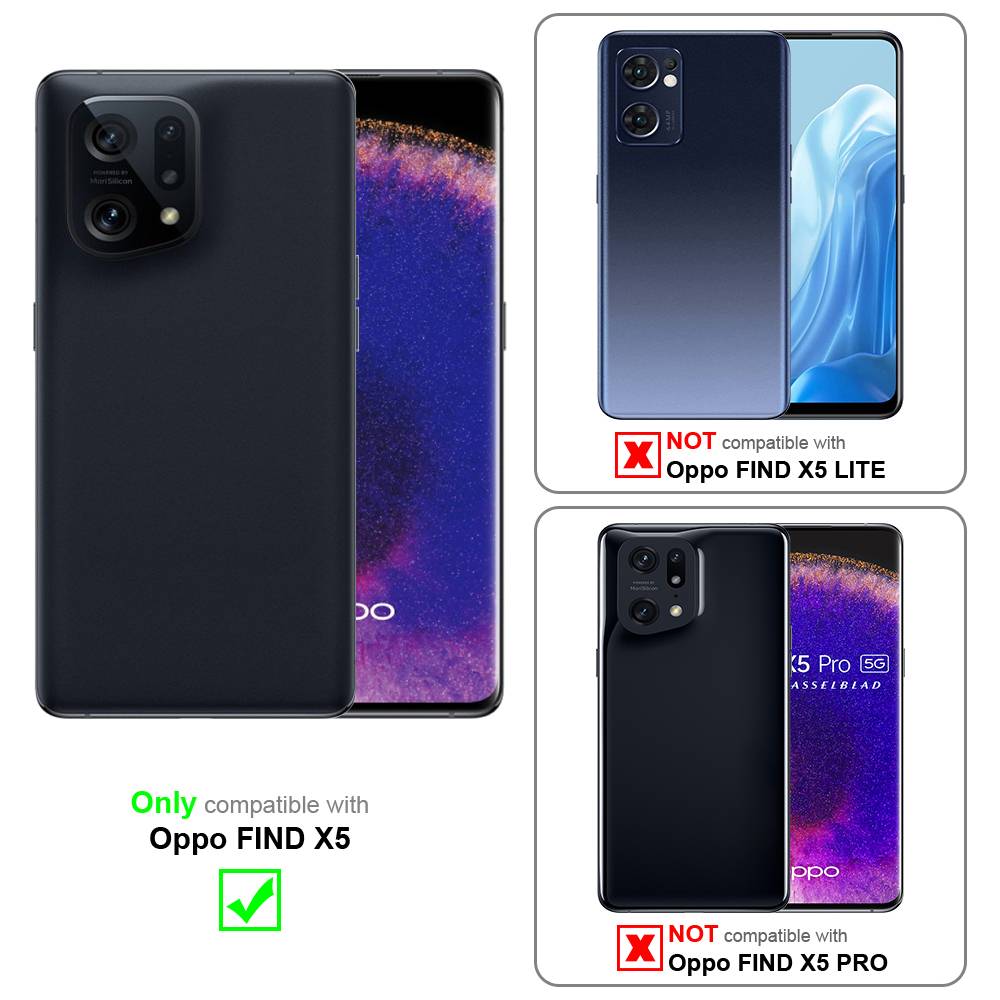 Cadorabo Handyhülle für Oppo FIND X5 Schutz Hülle in Schwarz Cover Etui Book Case Booklet
