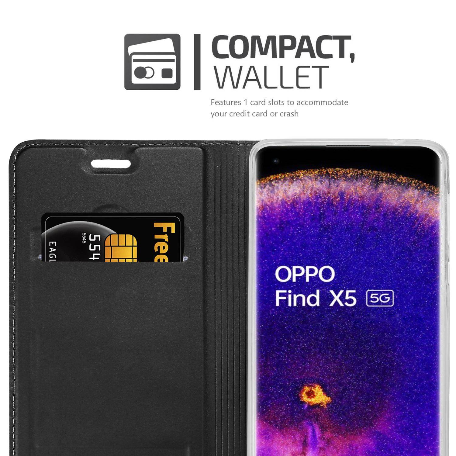 Cadorabo Handyhülle für Oppo FIND X5 Schutz Hülle in Schwarz Cover Etui Book Case Booklet
