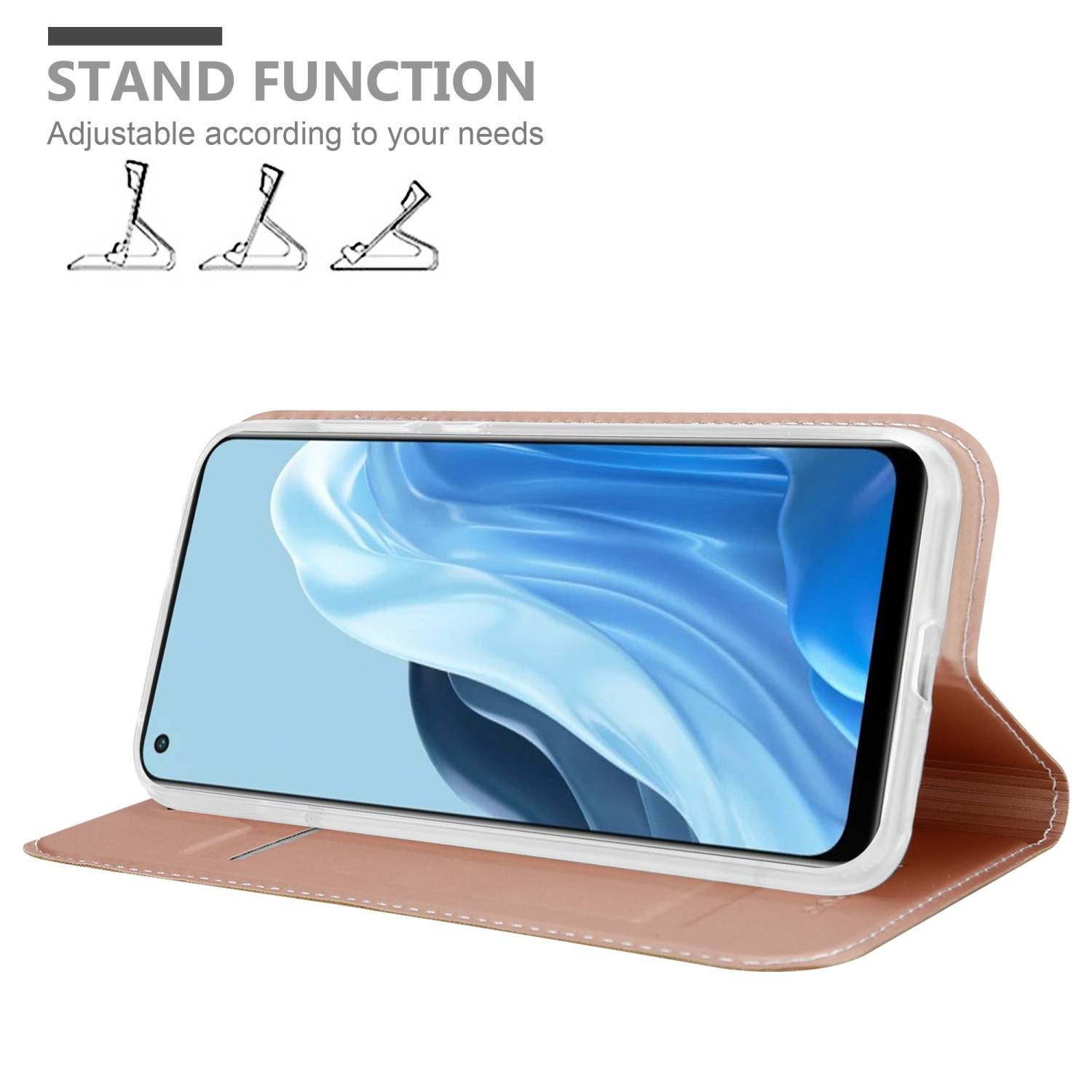 Cadorabo Handyhülle für Oppo FIND X5 LITE / Reno7 5G Schutz Hülle in Rosa Cover Etui Book Case Booklet