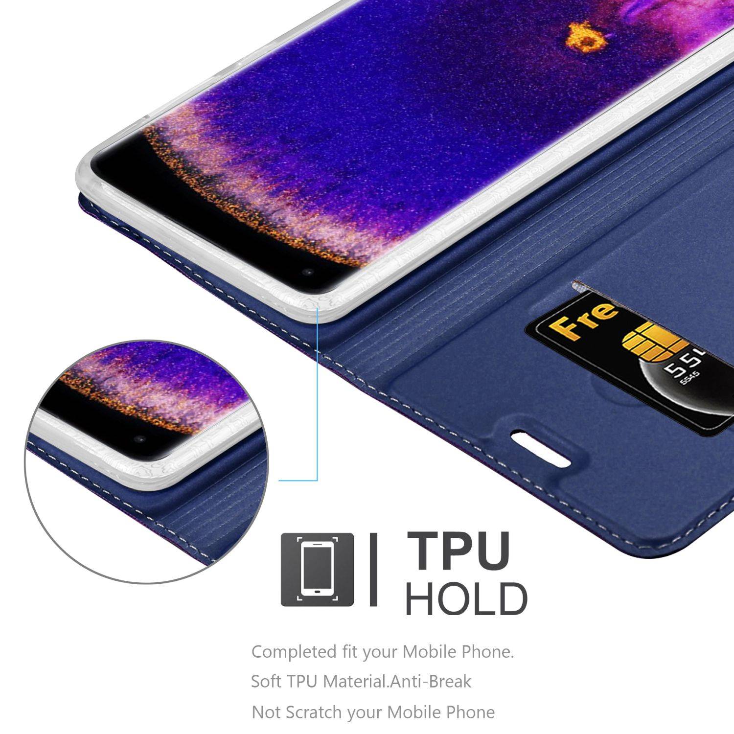 Cadorabo Handyhülle für Oppo FIND X5 PRO Schutz Hülle in Blau Cover Etui Book Case Booklet
