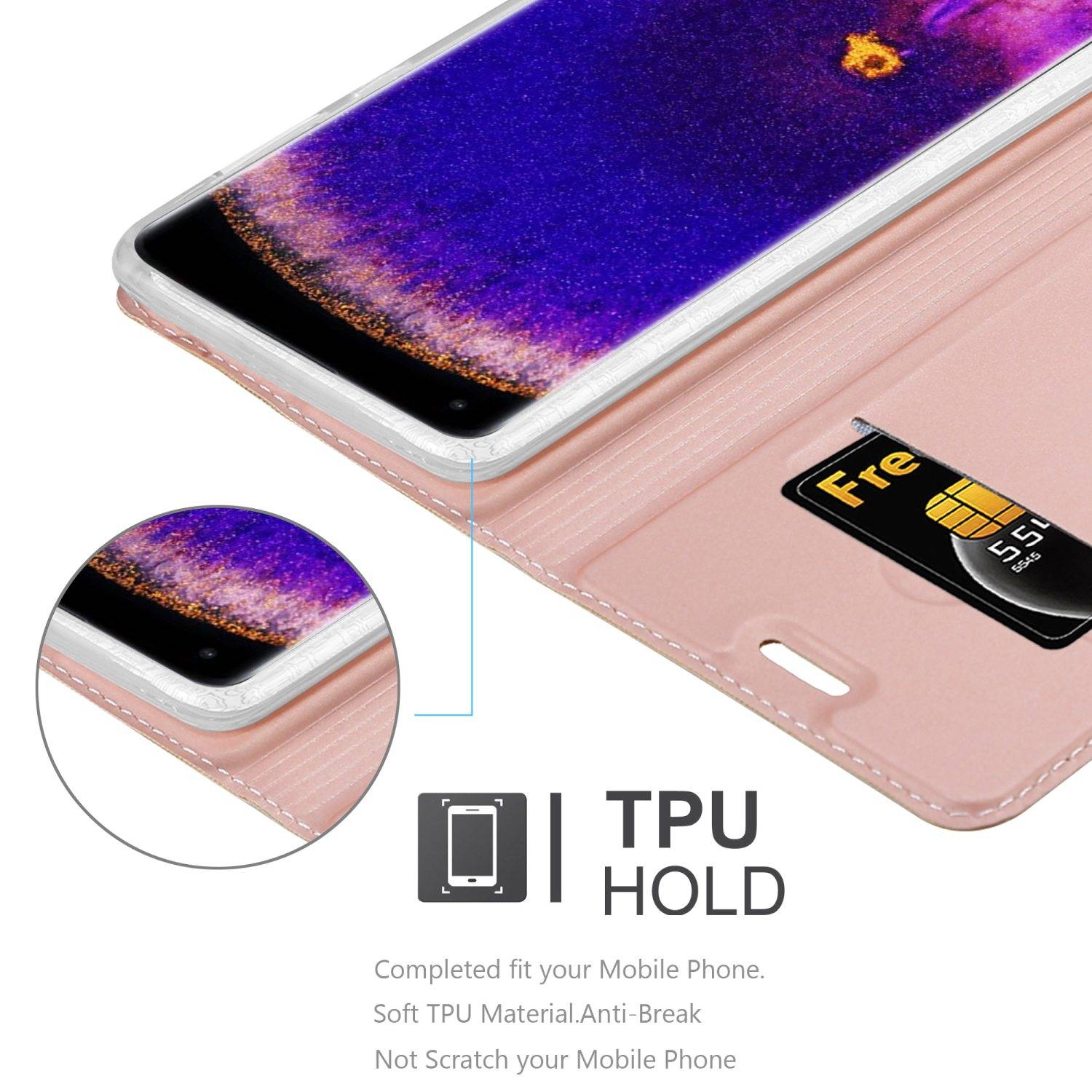 Cadorabo Handyhülle für Oppo FIND X5 PRO Schutz Hülle in Rosa Cover Etui Book Case Booklet