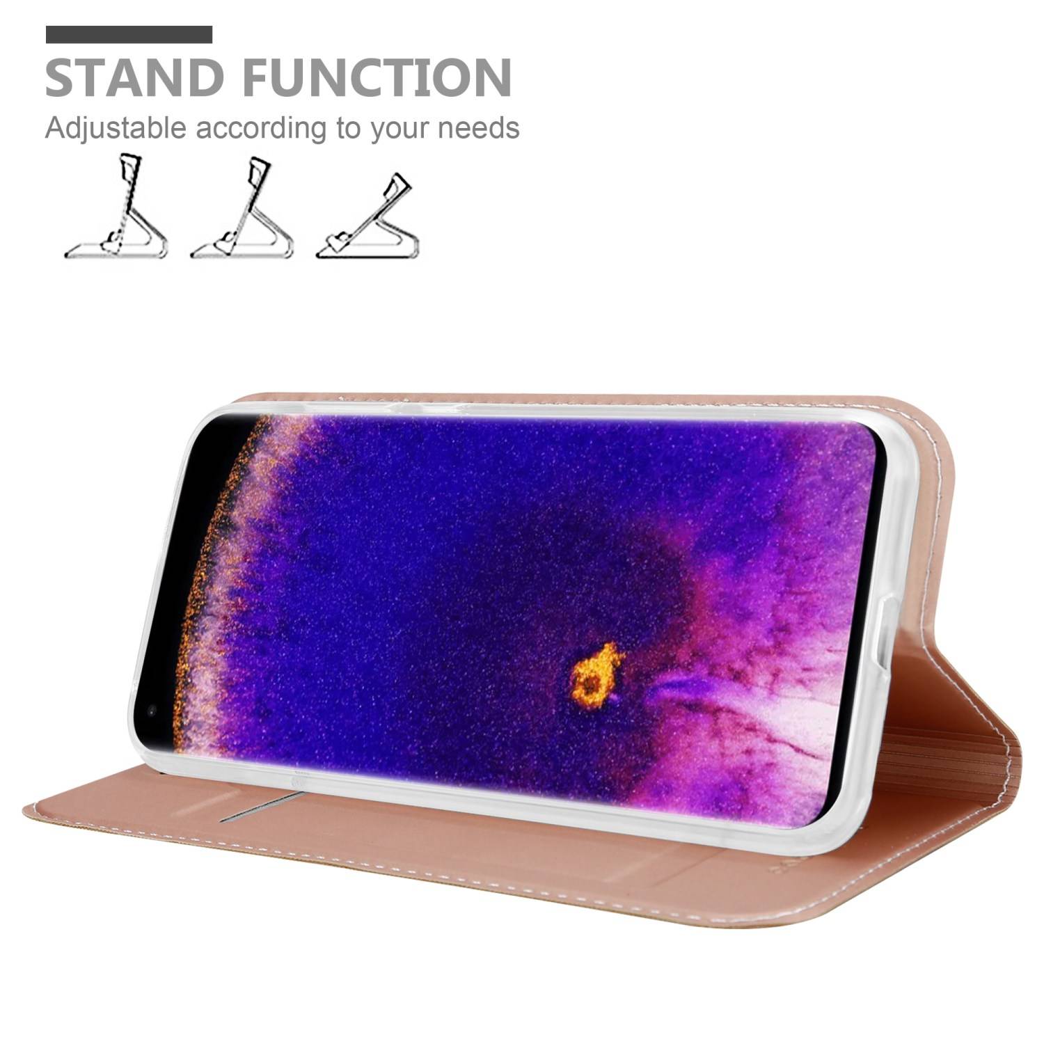 Cadorabo Handyhülle für Oppo FIND X5 PRO Schutz Hülle in Rosa Cover Etui Book Case Booklet