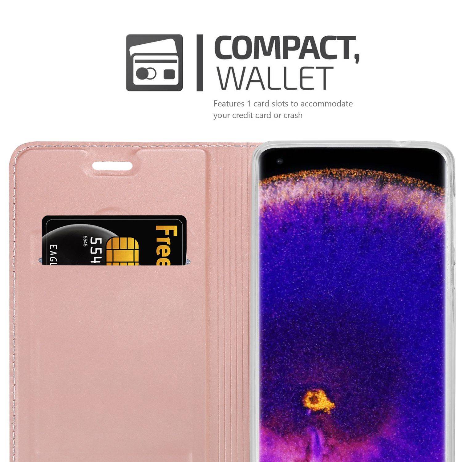 Cadorabo Handyhülle für Oppo FIND X5 PRO Schutz Hülle in Rosa Cover Etui Book Case Booklet