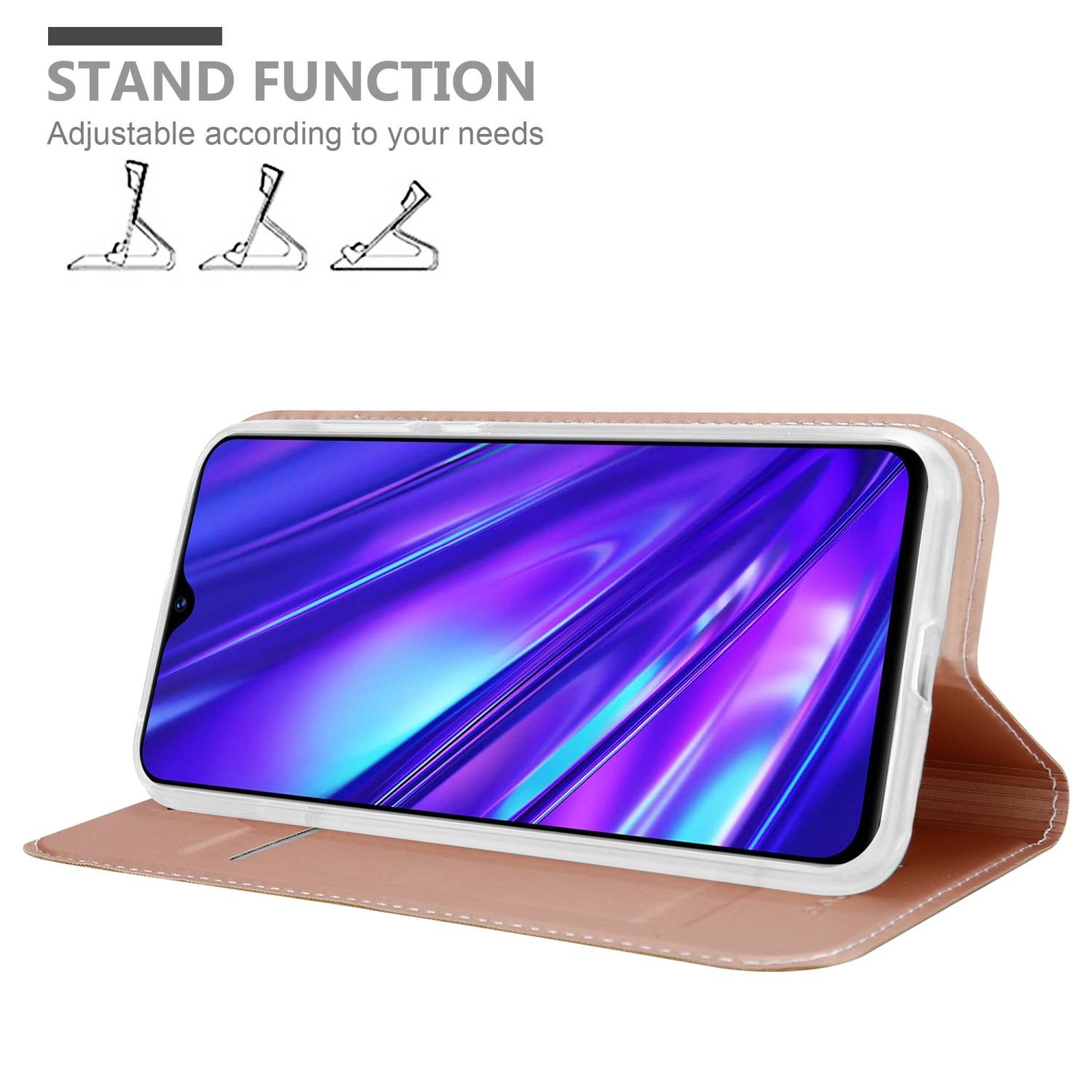 Cadorabo Handyhülle für Realme 5 / 5i / 6i / C3 Schutz Hülle in Rosa Cover Etui Book Case Booklet