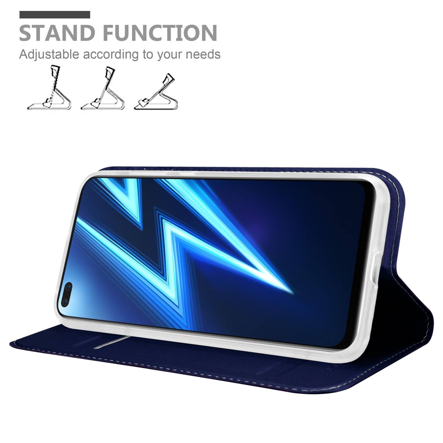 Cadorabo Handyhülle für Realme 6 PRO Schutz Hülle in Blau Cover Etui Book Case Booklet