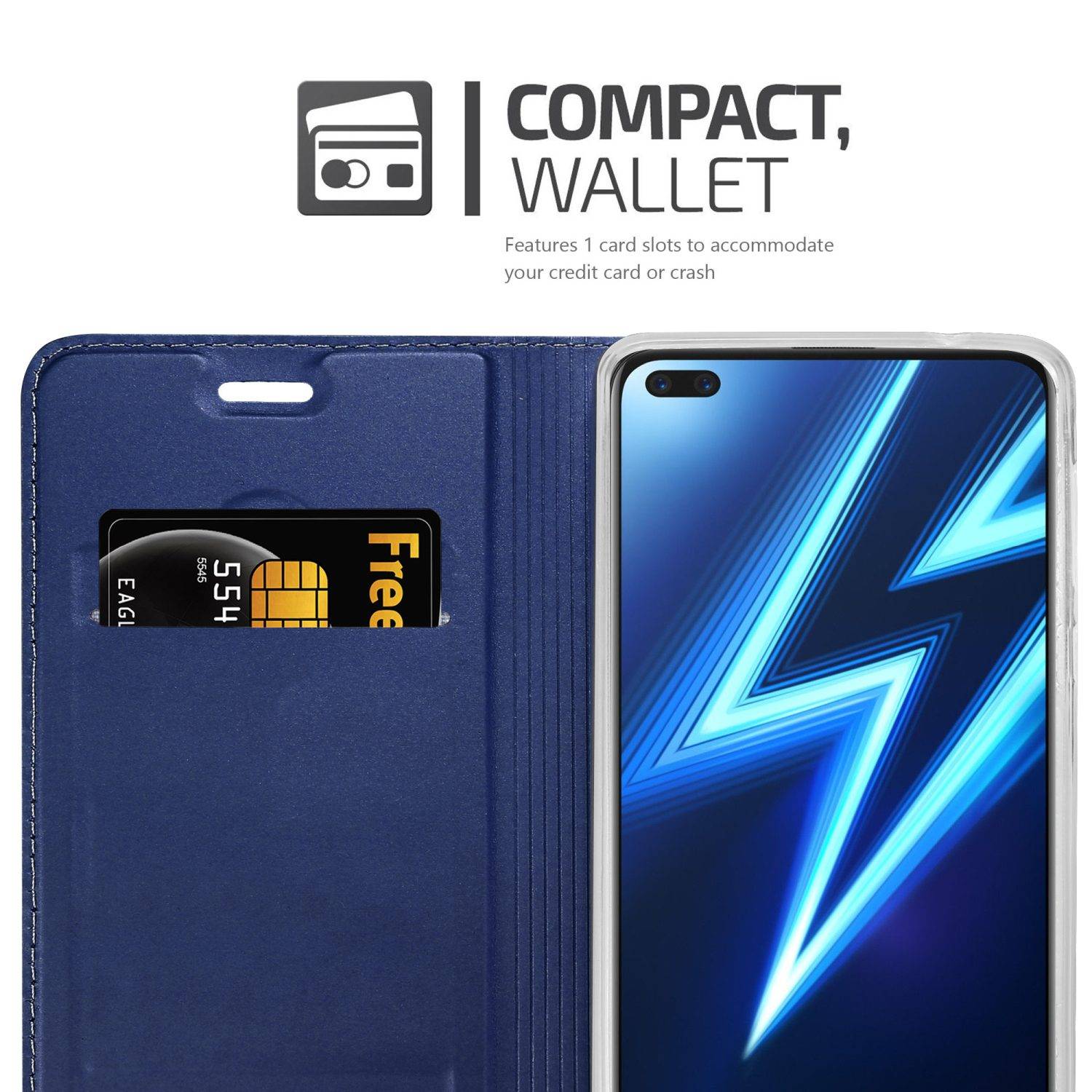 Cadorabo Handyhülle für Realme 6 PRO Schutz Hülle in Blau Cover Etui Book Case Booklet