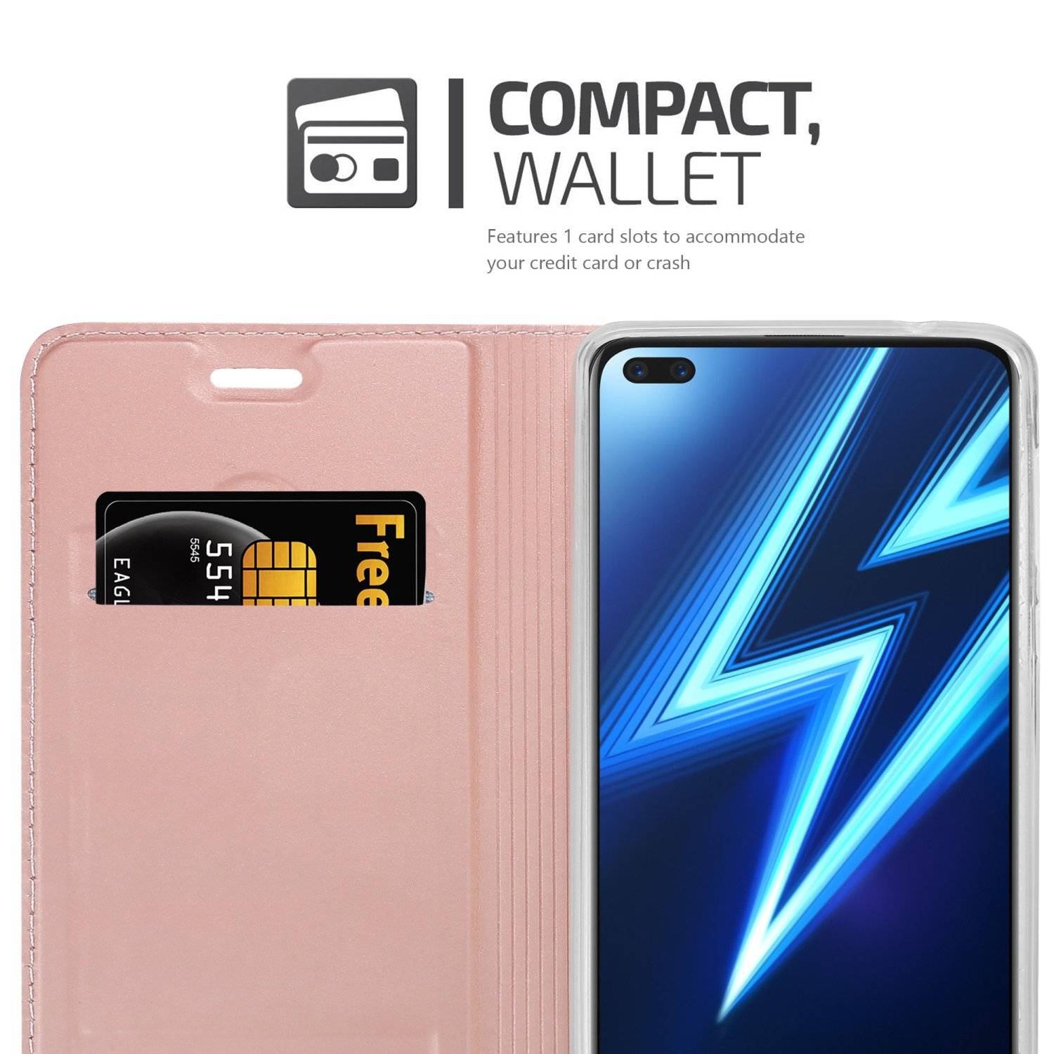 Cadorabo Handyhülle für Realme 6 PRO Schutz Hülle in Rosa Cover Etui Book Case Booklet