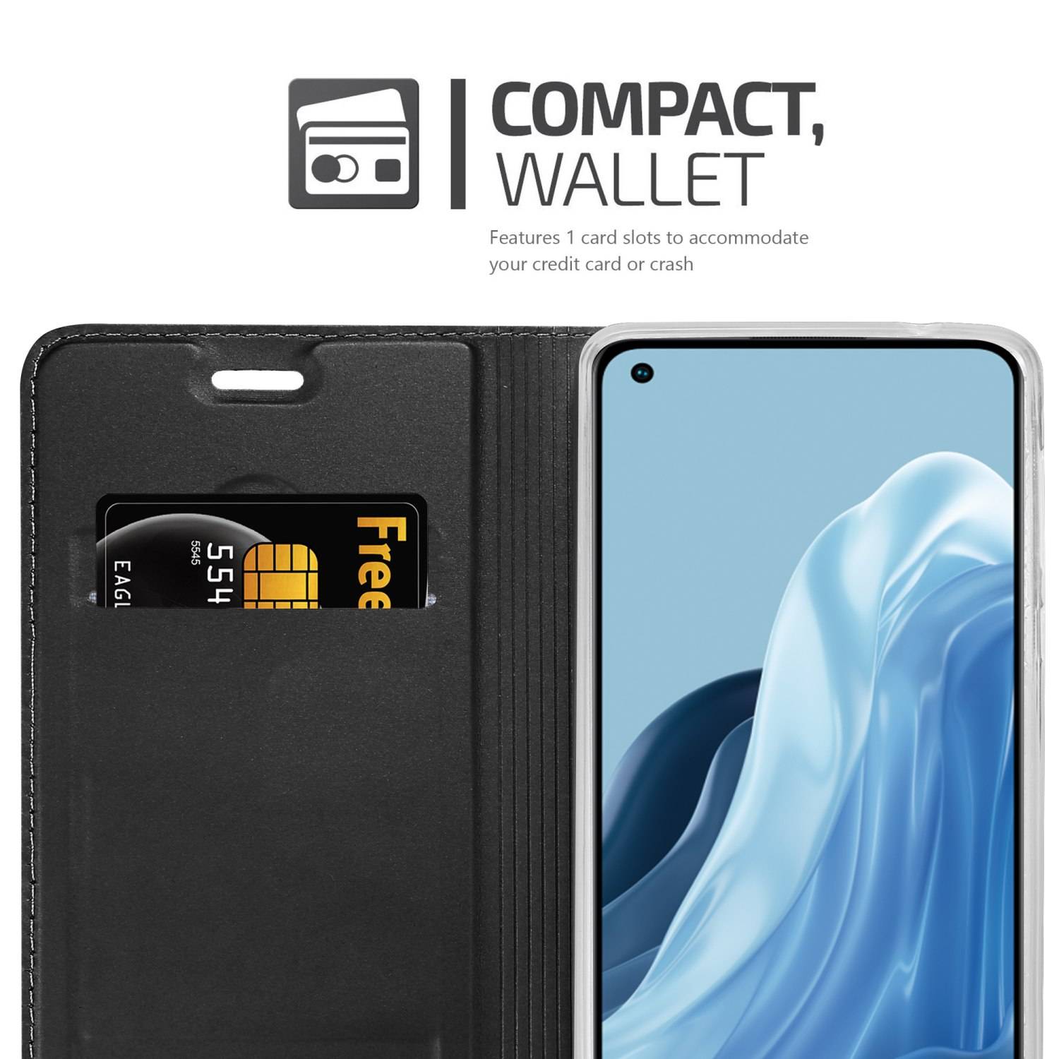 Cadorabo Handyhülle für Realme 7 5G Schutz Hülle in Schwarz Cover Etui Book Case Booklet