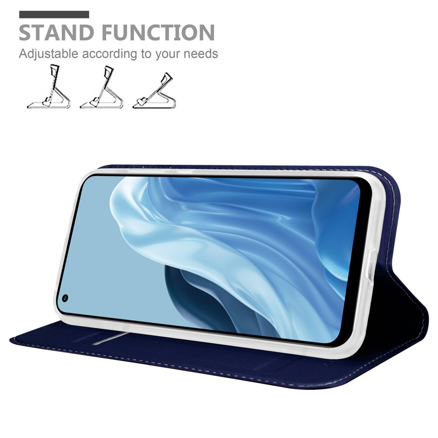 Cadorabo Handyhülle für Realme 7 5G Schutz Hülle in Blau Cover Etui Book Case Booklet