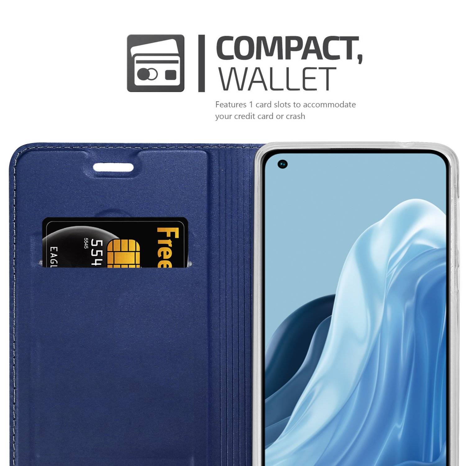 Cadorabo Handyhülle für Realme 7 5G Schutz Hülle in Blau Cover Etui Book Case Booklet