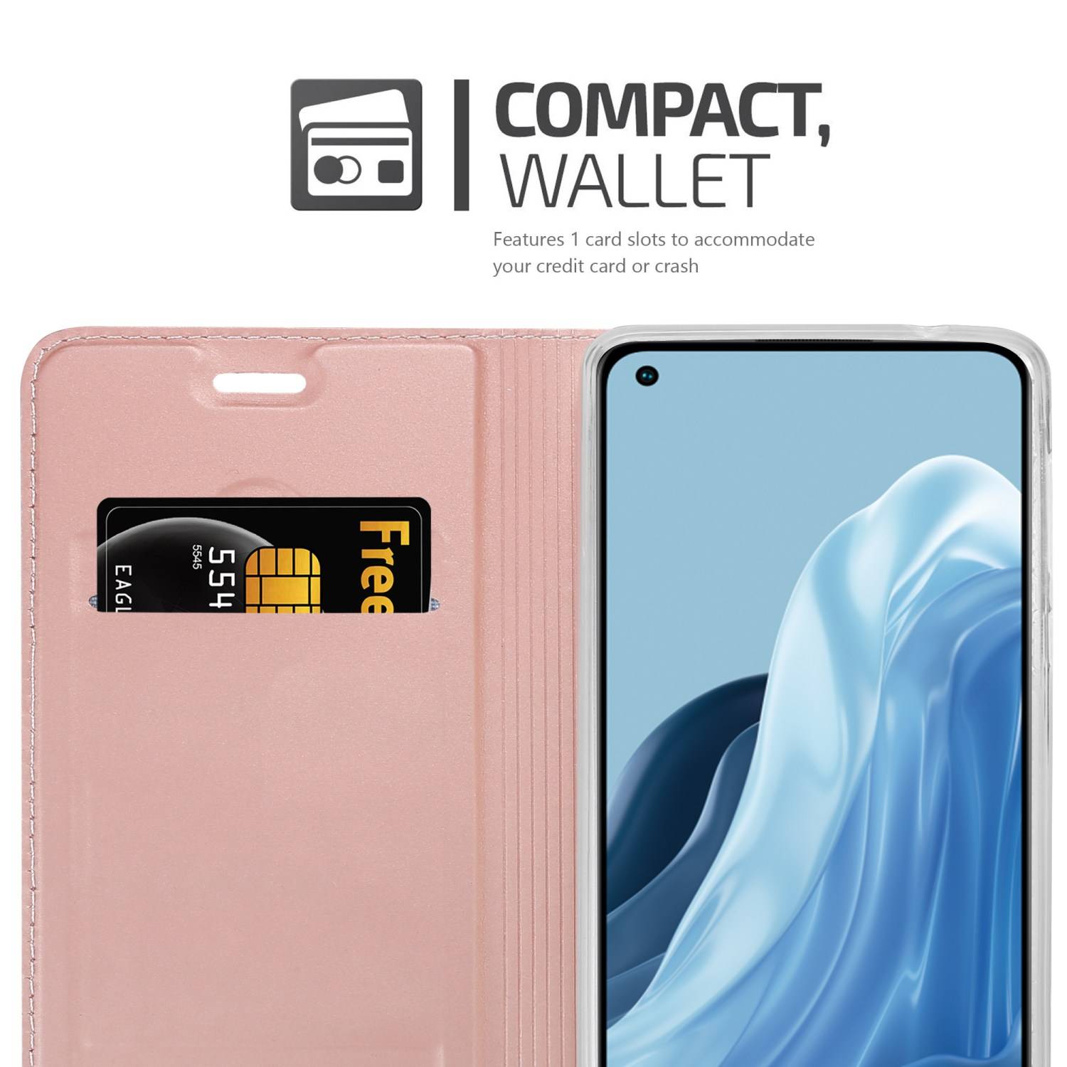Cadorabo Handyhülle für Realme 7 5G Schutz Hülle in Rosa Cover Etui Book Case Booklet