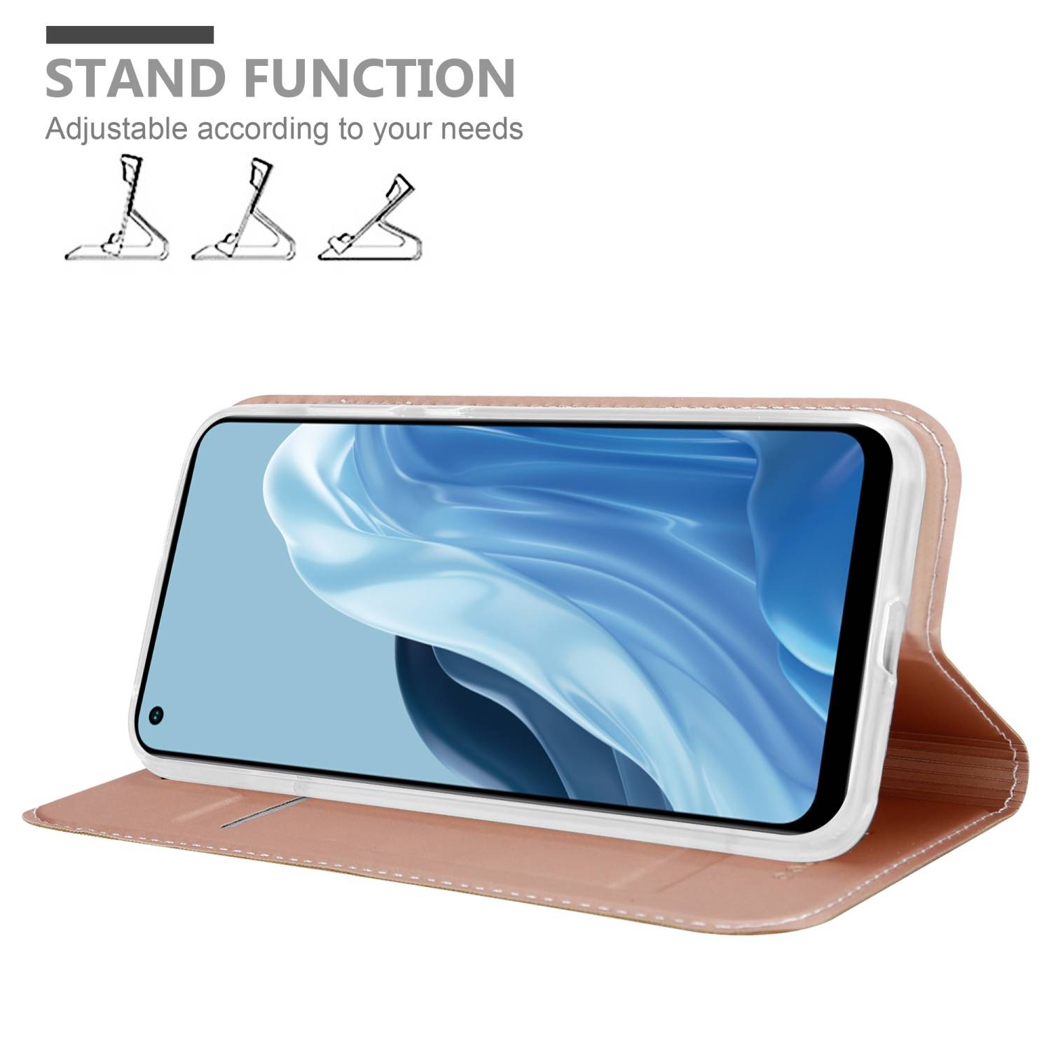 Cadorabo Handyhülle für Realme 7 5G Schutz Hülle in Rosa Cover Etui Book Case Booklet