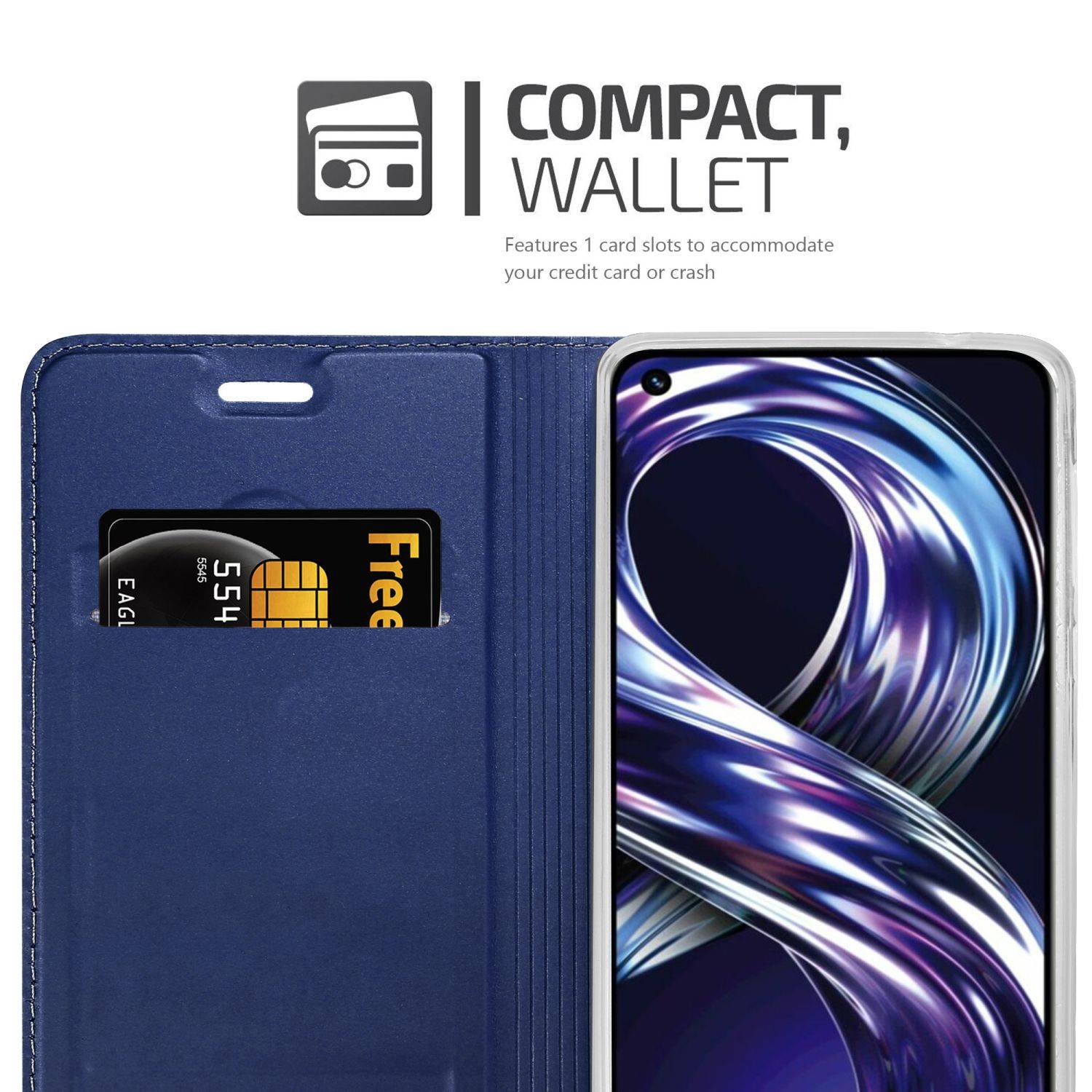 Cadorabo Handyhülle für Realme 8i / Narzo 50 4G Schutz Hülle in Blau Cover Etui Book Case Booklet