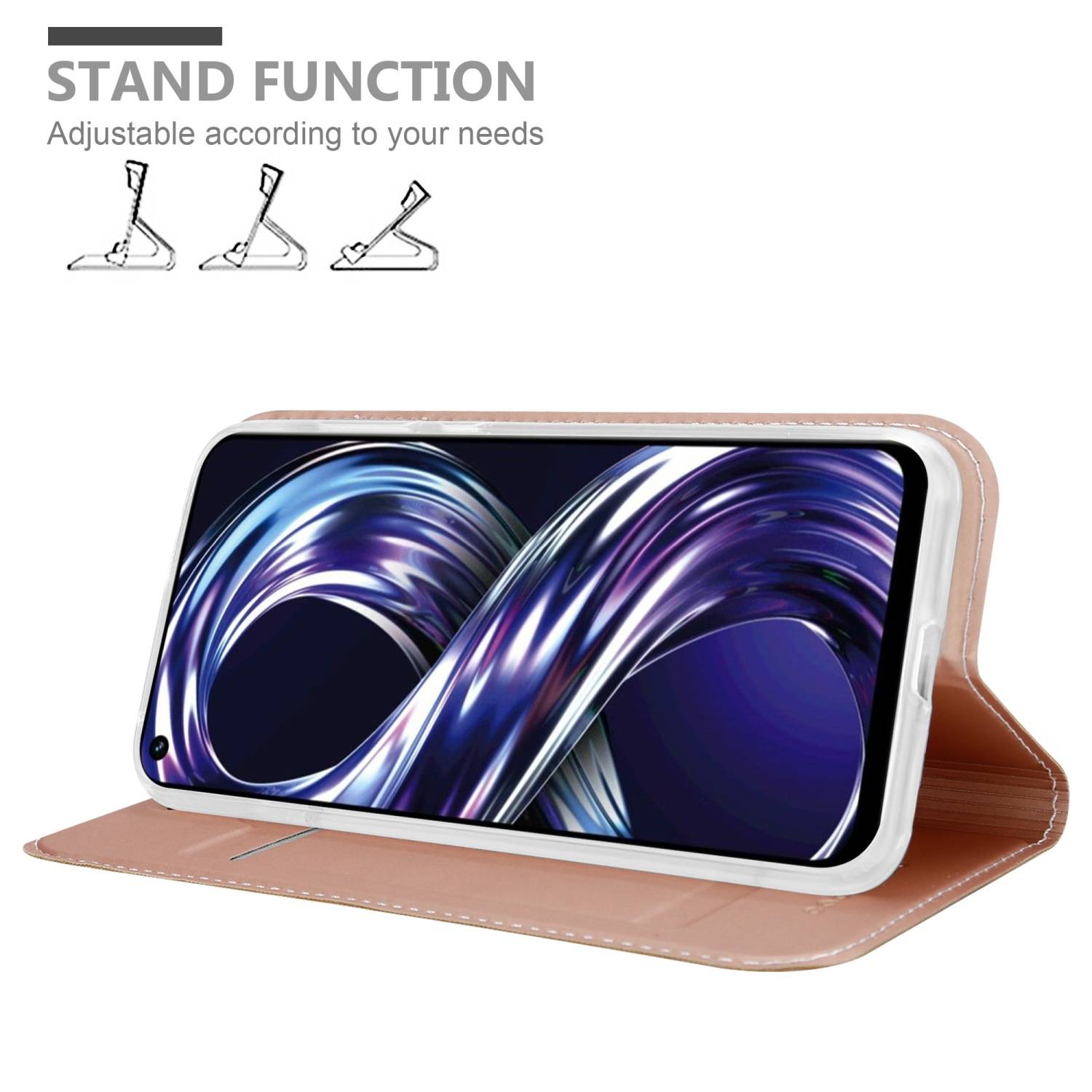 Cadorabo Handyhülle für Realme 8i / Narzo 50 4G Schutz Hülle in Rosa Cover Etui Book Case Booklet