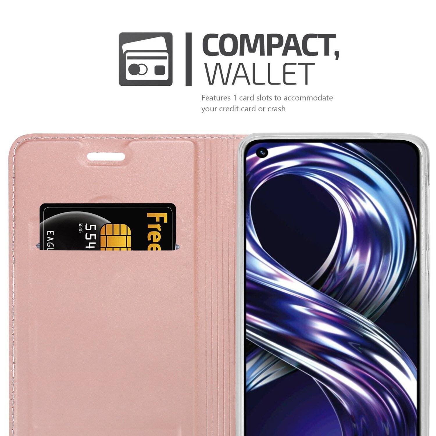 Cadorabo Handyhülle für Realme 8i / Narzo 50 4G Schutz Hülle in Rosa Cover Etui Book Case Booklet