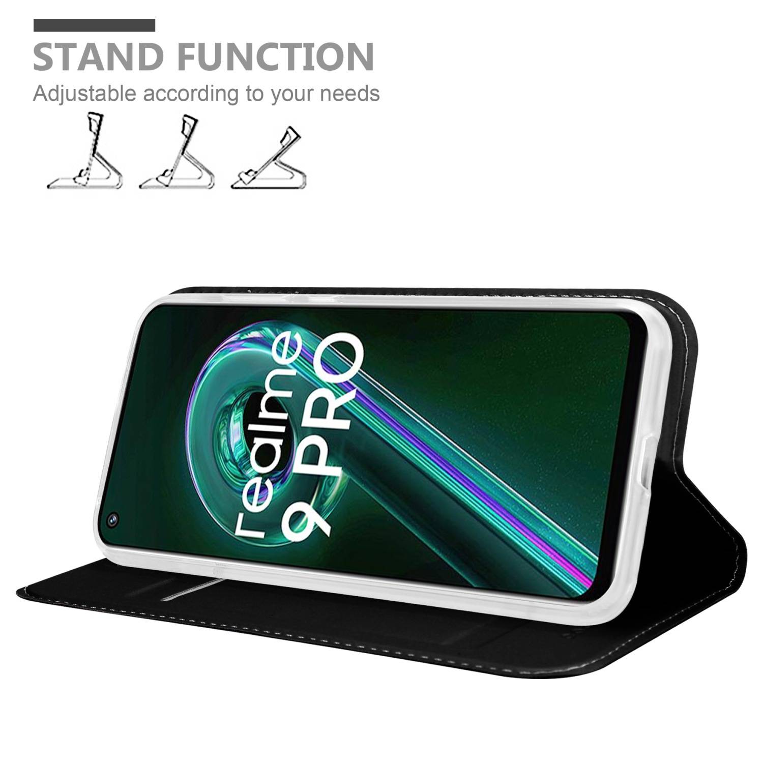 Cadorabo Handyhülle für Realme 9 5G / 9 PRO / V25 / Q5 / OnePlus Nord CE 2 LITE 5G Schutz Hülle in Schwarz Cover Etui