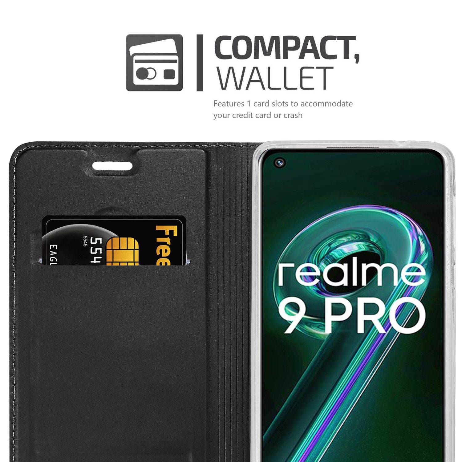 Cadorabo Handyhülle für Realme 9 5G / 9 PRO / V25 / Q5 / OnePlus Nord CE 2 LITE 5G Schutz Hülle in Schwarz Cover Etui