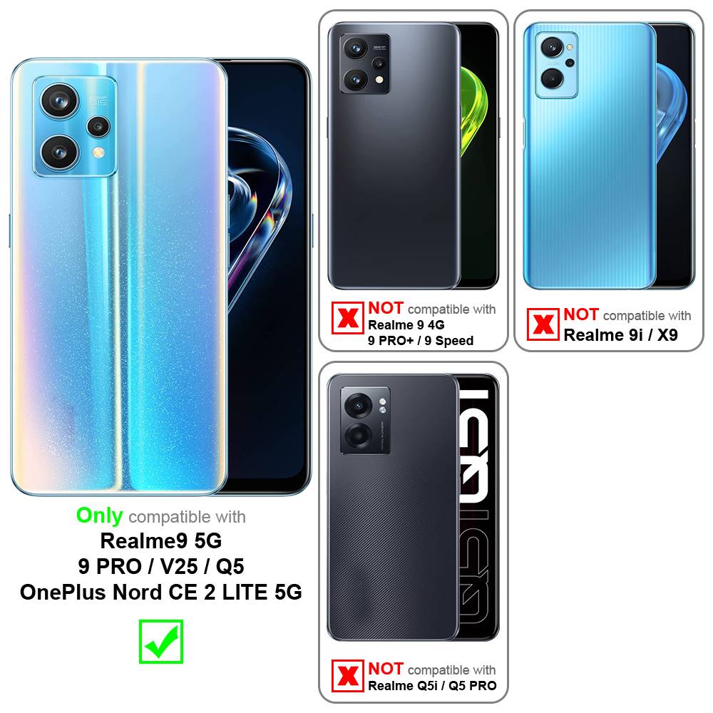 Cadorabo Handyhülle für Realme 9 5G / 9 PRO / V25 / Q5 / OnePlus Nord CE 2 LITE 5G Schutz Hülle in Blau Cover Etui Book