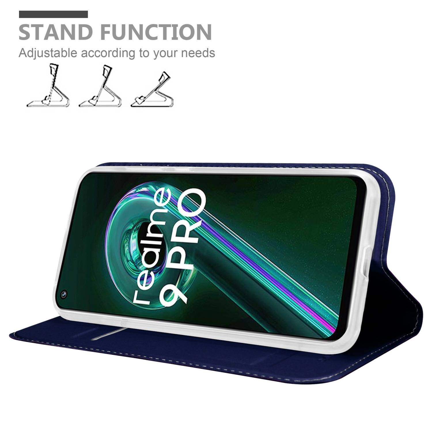 Cadorabo Handyhülle für Realme 9 5G / 9 PRO / V25 / Q5 / OnePlus Nord CE 2 LITE 5G Schutz Hülle in Blau Cover Etui Book
