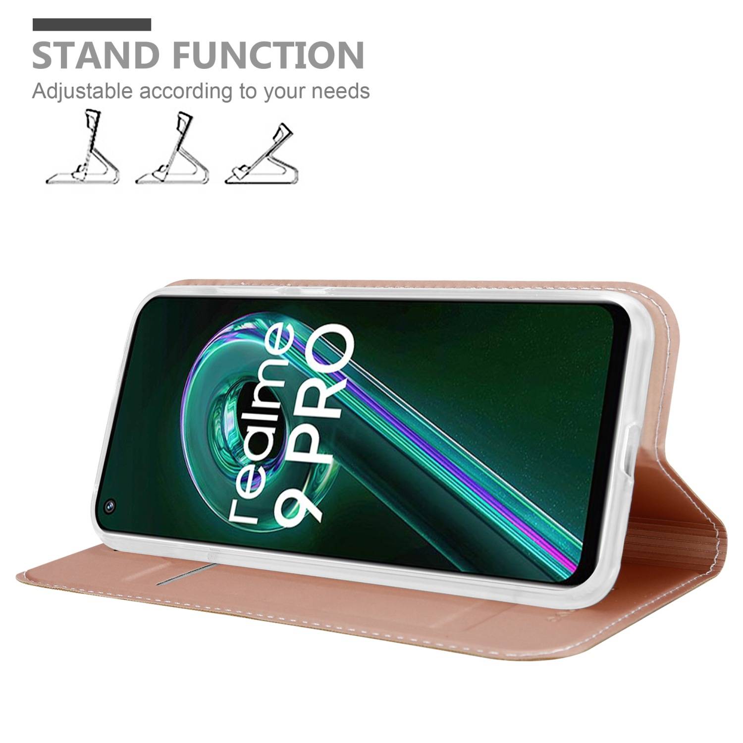 Cadorabo Handyhülle für Realme 9 5G / 9 PRO / V25 / Q5 / OnePlus Nord CE 2 LITE 5G Schutz Hülle in Rosa Cover Etui Book