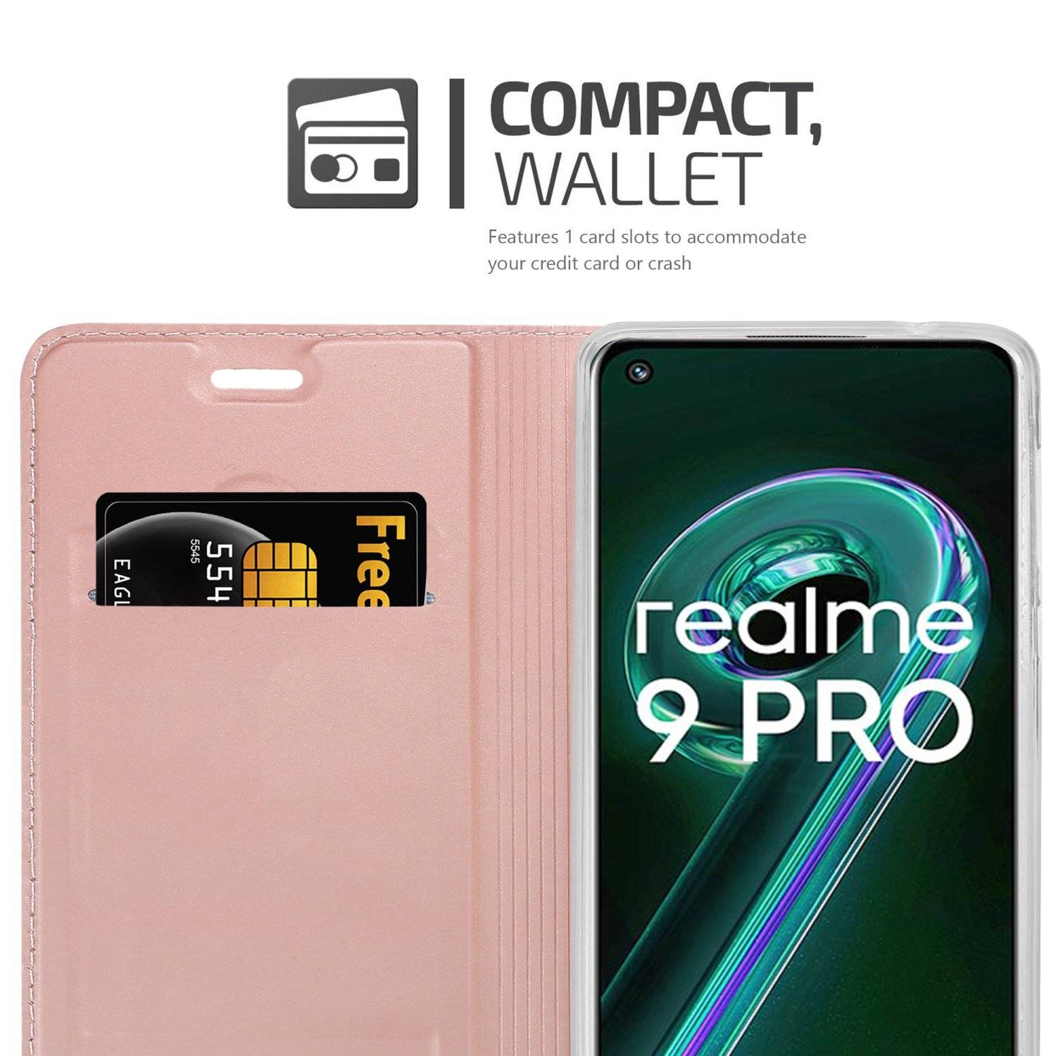 Cadorabo Handyhülle für Realme 9 5G / 9 PRO / V25 / Q5 / OnePlus Nord CE 2 LITE 5G Schutz Hülle in Rosa Cover Etui Book