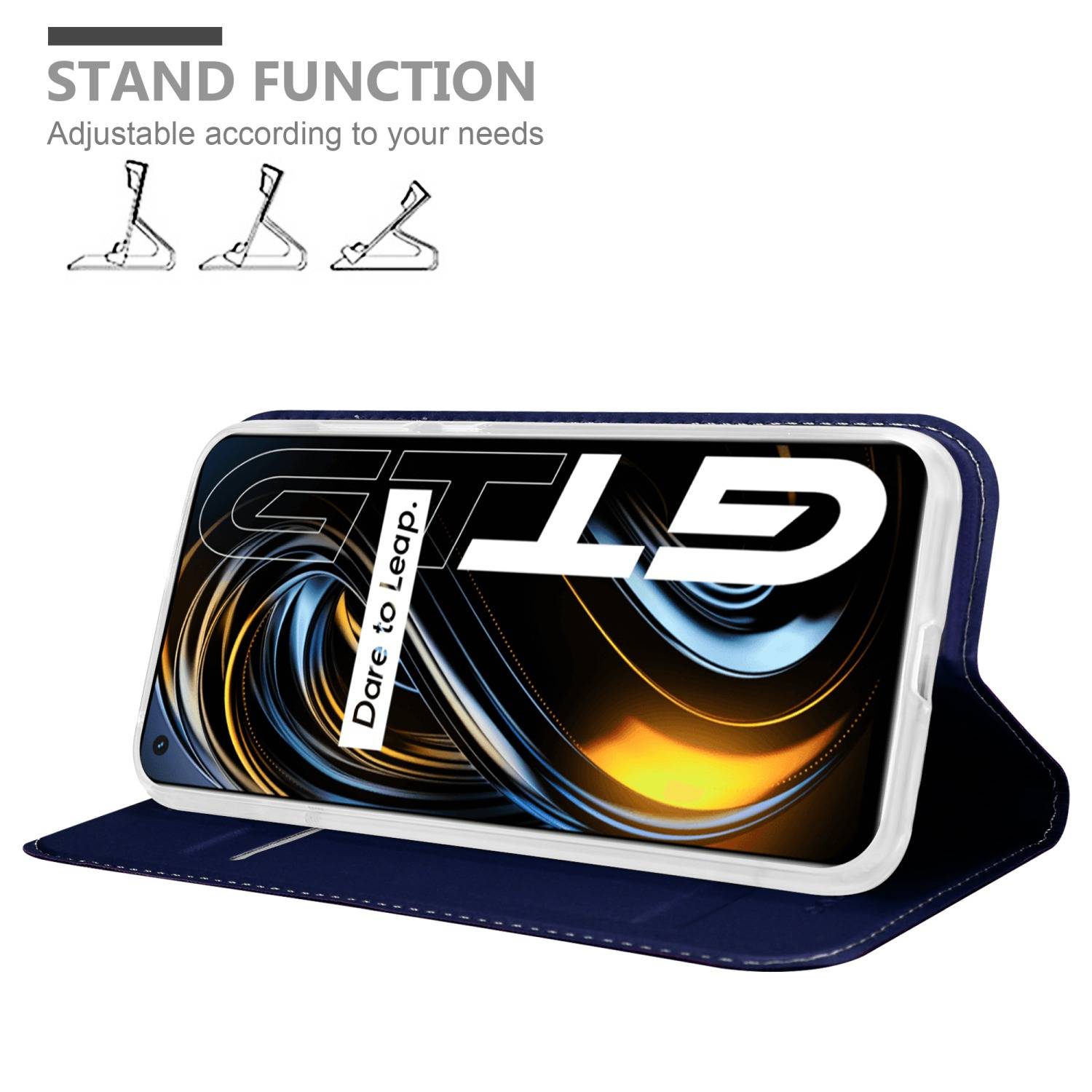 Cadorabo Handyhülle für Realme GT / GT Neo 2T / Q3 PRO Schutz Hülle in Blau Cover Etui Book Case Booklet