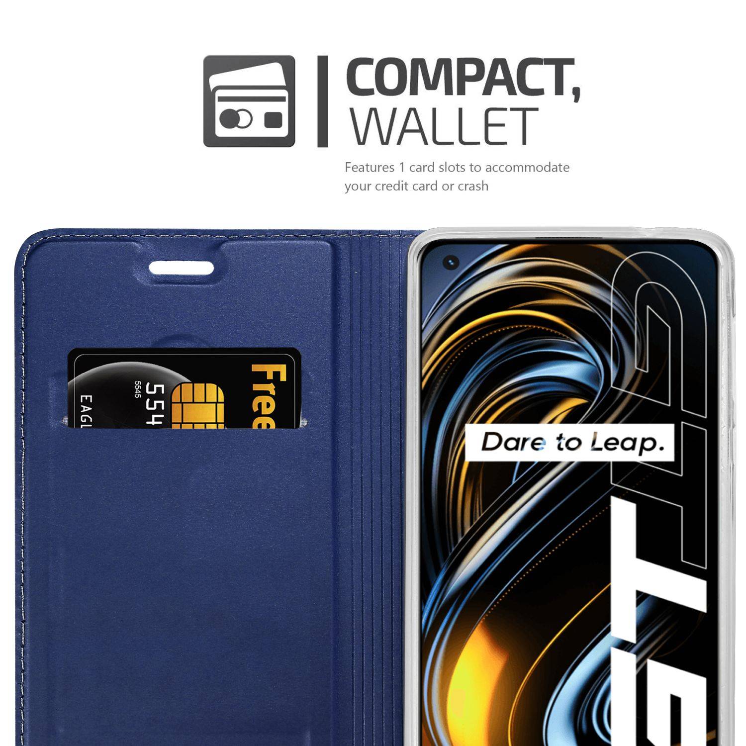 Cadorabo Handyhülle für Realme GT / GT Neo 2T / Q3 PRO Schutz Hülle in Blau Cover Etui Book Case Booklet