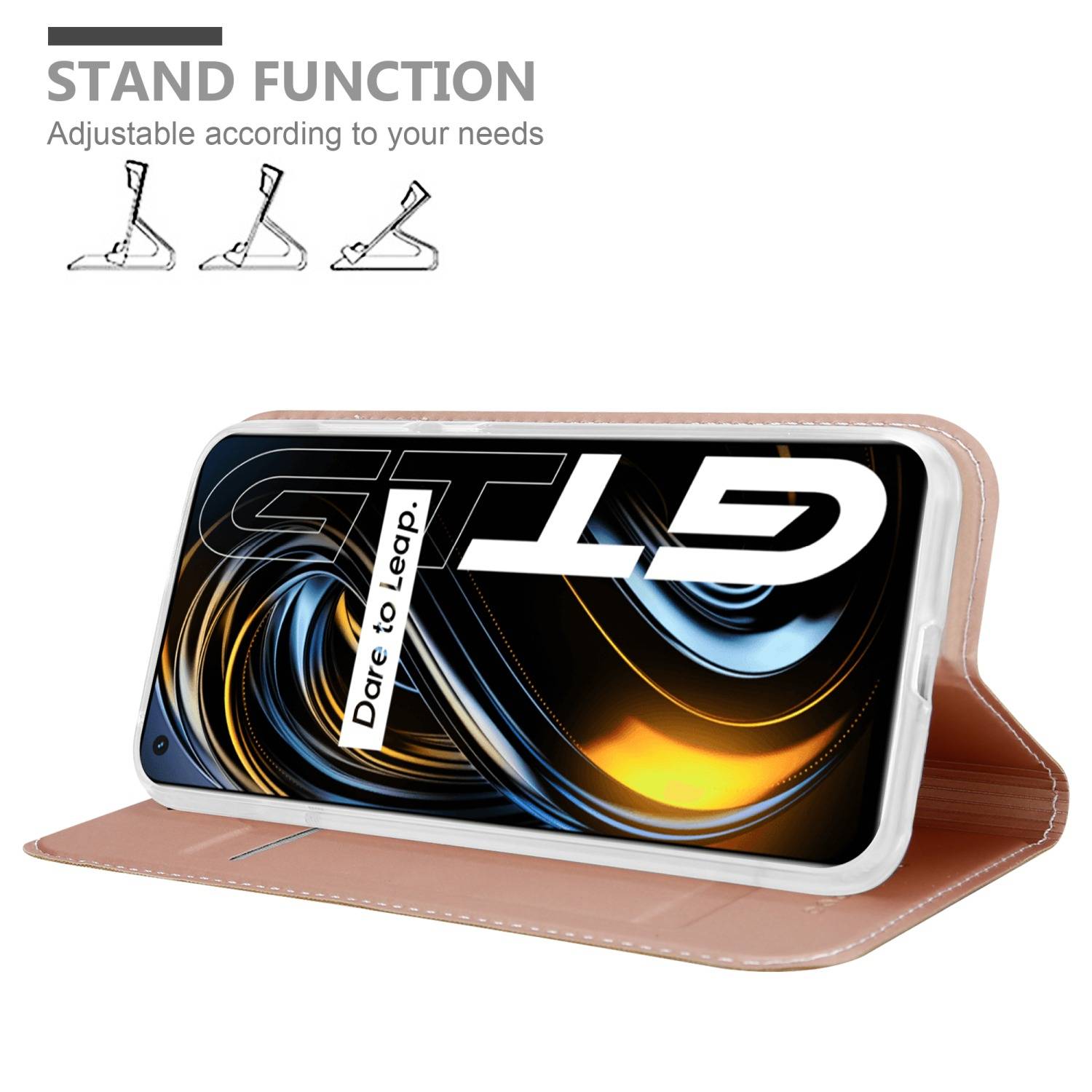 Cadorabo Handyhülle für Realme GT / GT Neo 2T / Q3 PRO Schutz Hülle in Rosa Cover Etui Book Case Booklet