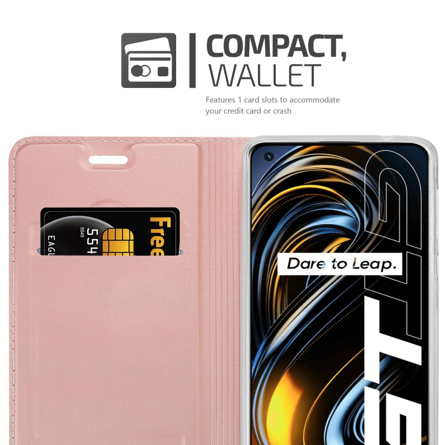 Cadorabo Handyhülle für Realme GT / GT Neo 2T / Q3 PRO Schutz Hülle in Rosa Cover Etui Book Case Booklet