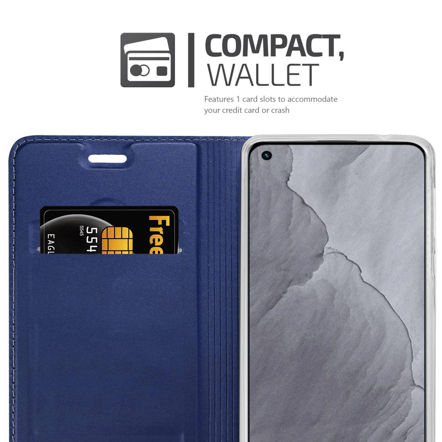 Cadorabo Handyhülle für Realme GT Master Schutz Hülle in Blau Cover Etui Book Case Booklet