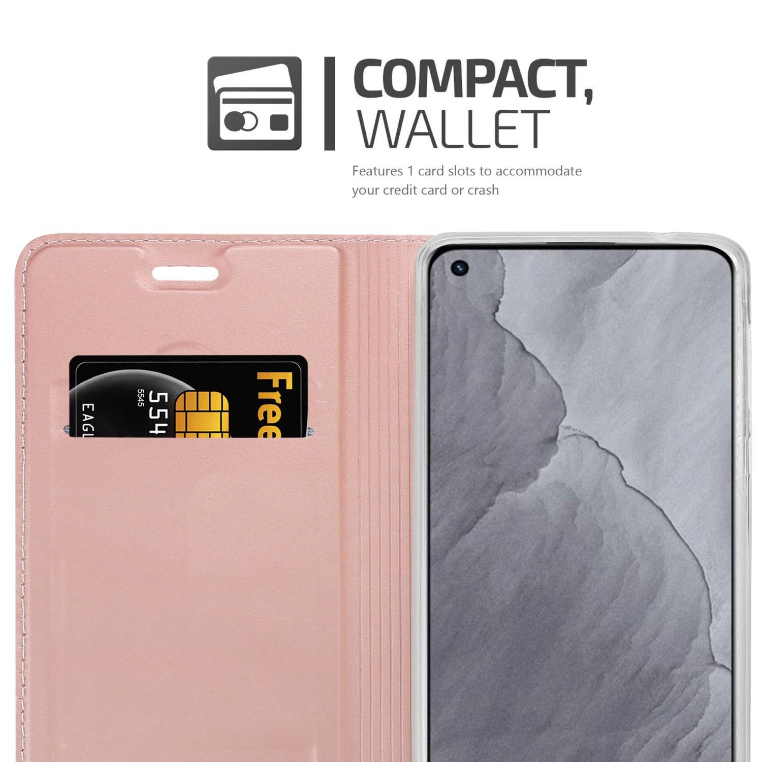 Cadorabo Handyhülle für Realme GT Master Schutz Hülle in Rosa Cover Etui Book Case Booklet