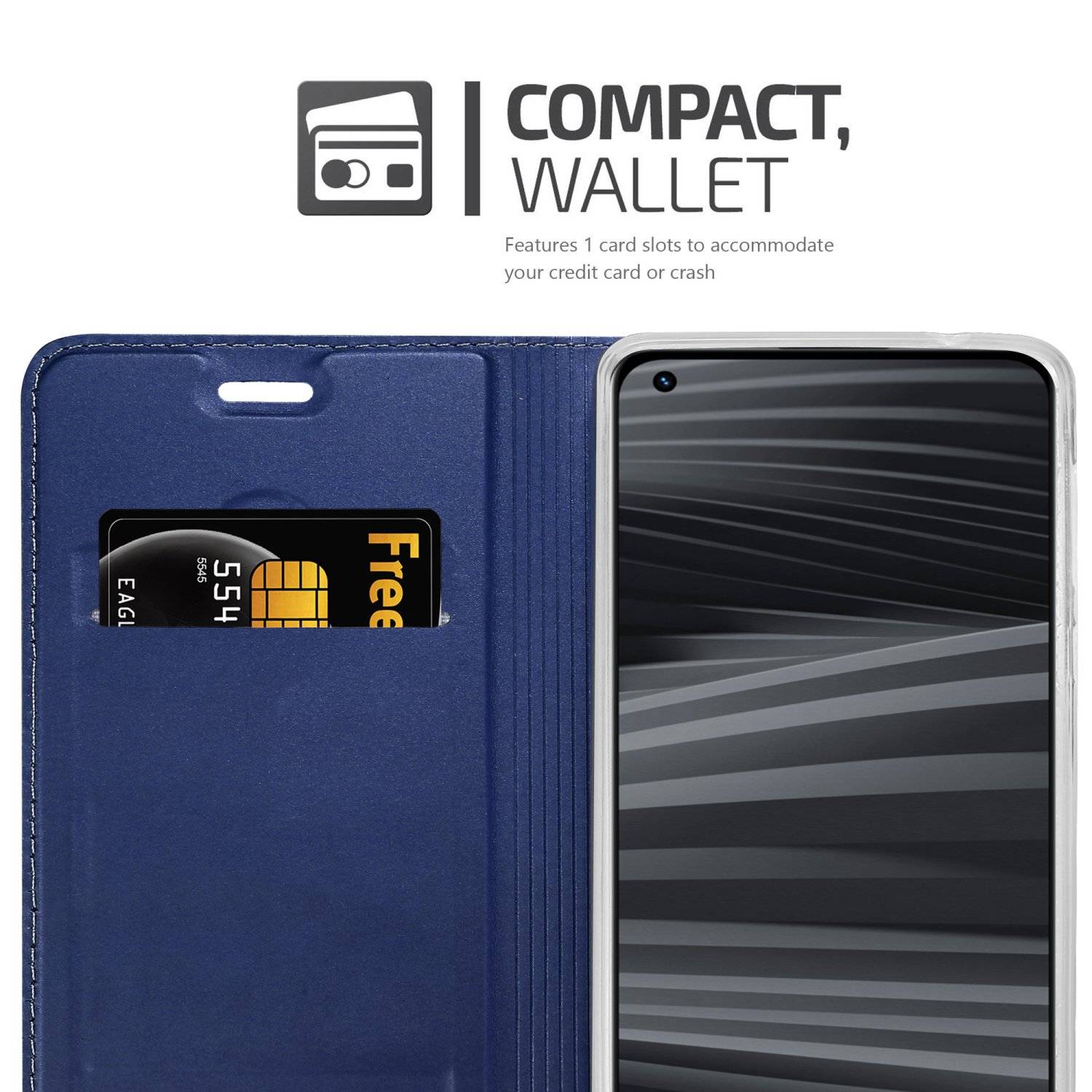 Cadorabo Handyhülle für Realme GT 2 PRO Schutz Hülle in Blau Cover Etui Book Case Booklet