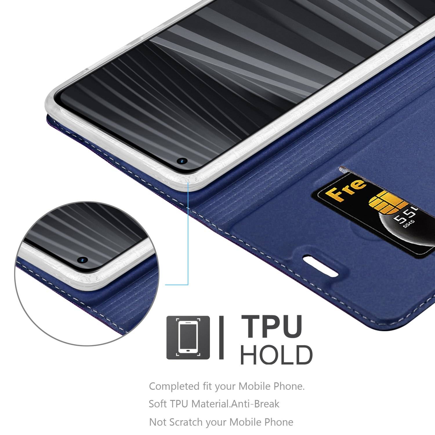 Cadorabo Handyhülle für Realme GT 2 PRO Schutz Hülle in Blau Cover Etui Book Case Booklet
