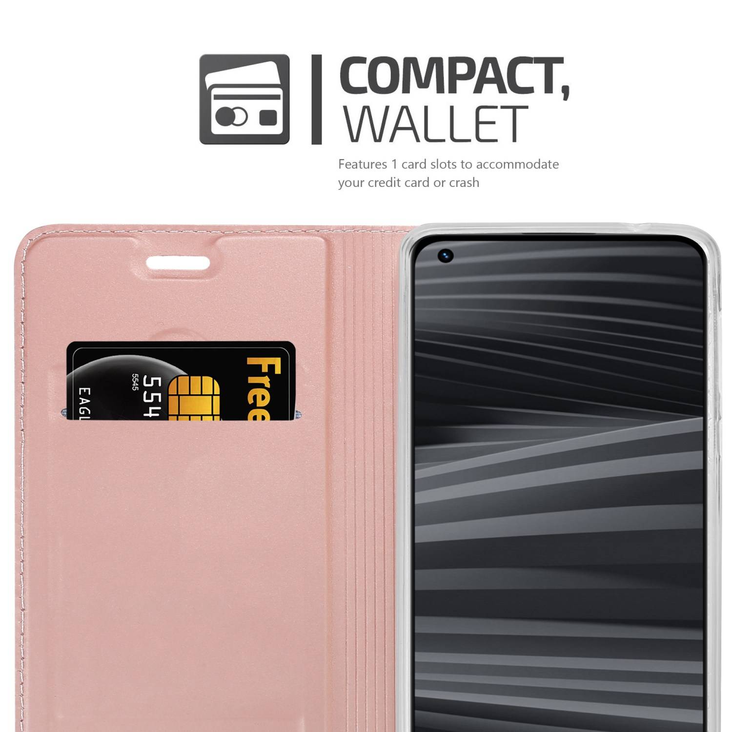 Cadorabo Handyhülle für Realme GT 2 PRO Schutz Hülle in Rosa Cover Etui Book Case Booklet