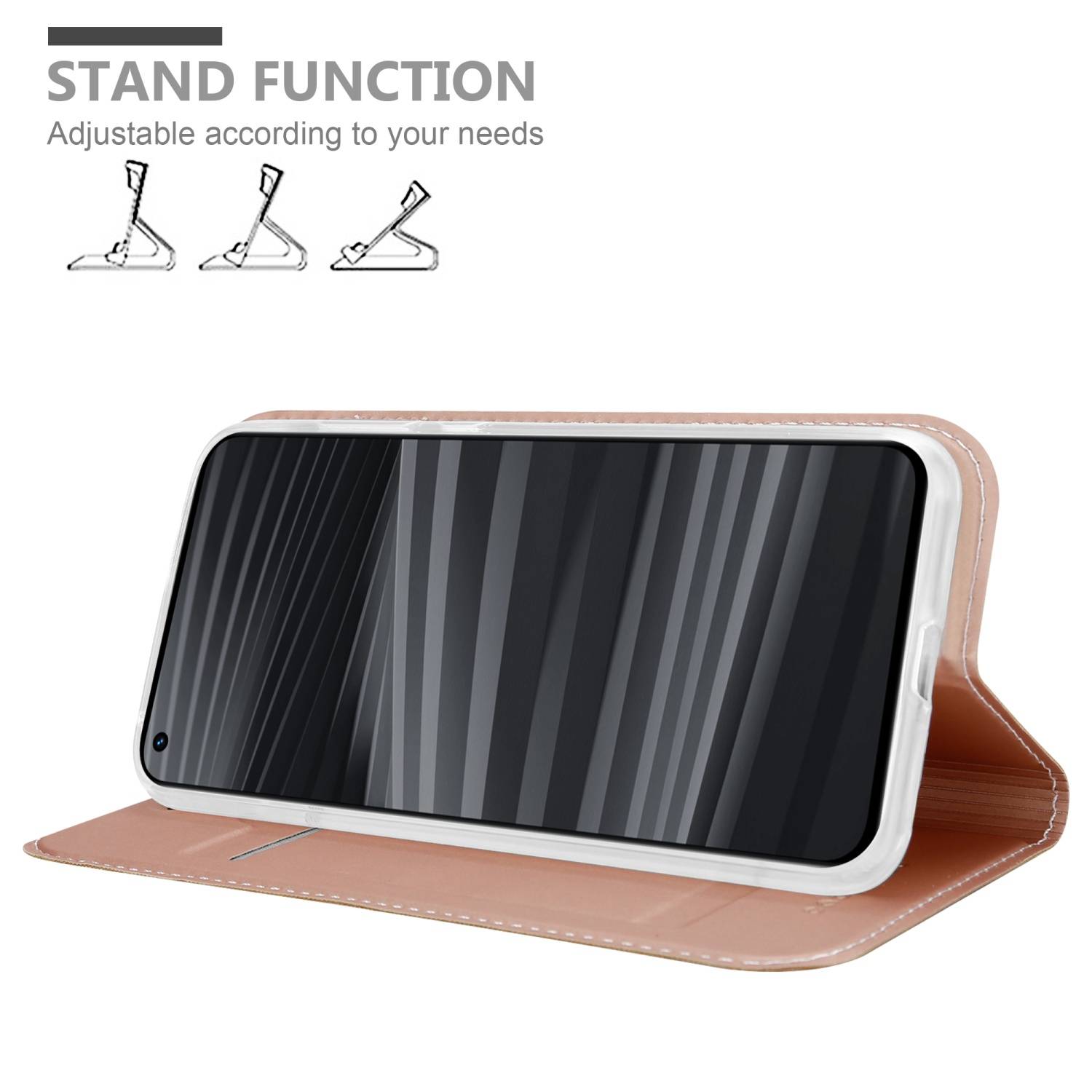 Cadorabo Handyhülle für Realme GT 2 PRO Schutz Hülle in Rosa Cover Etui Book Case Booklet