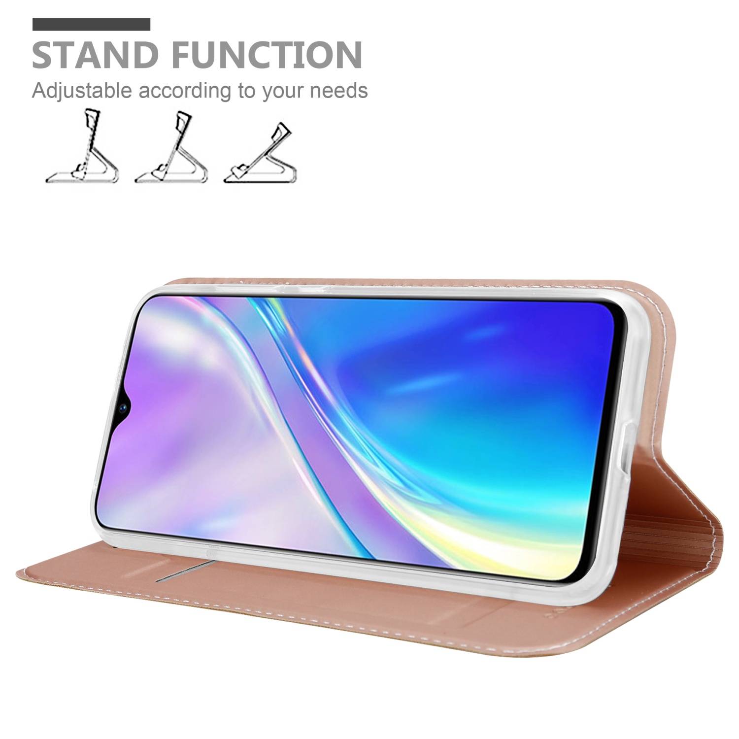 Cadorabo Handyhülle für Realme X2 / XT / Oppo K5 Schutz Hülle in Rosa Cover Etui Book Case Booklet
