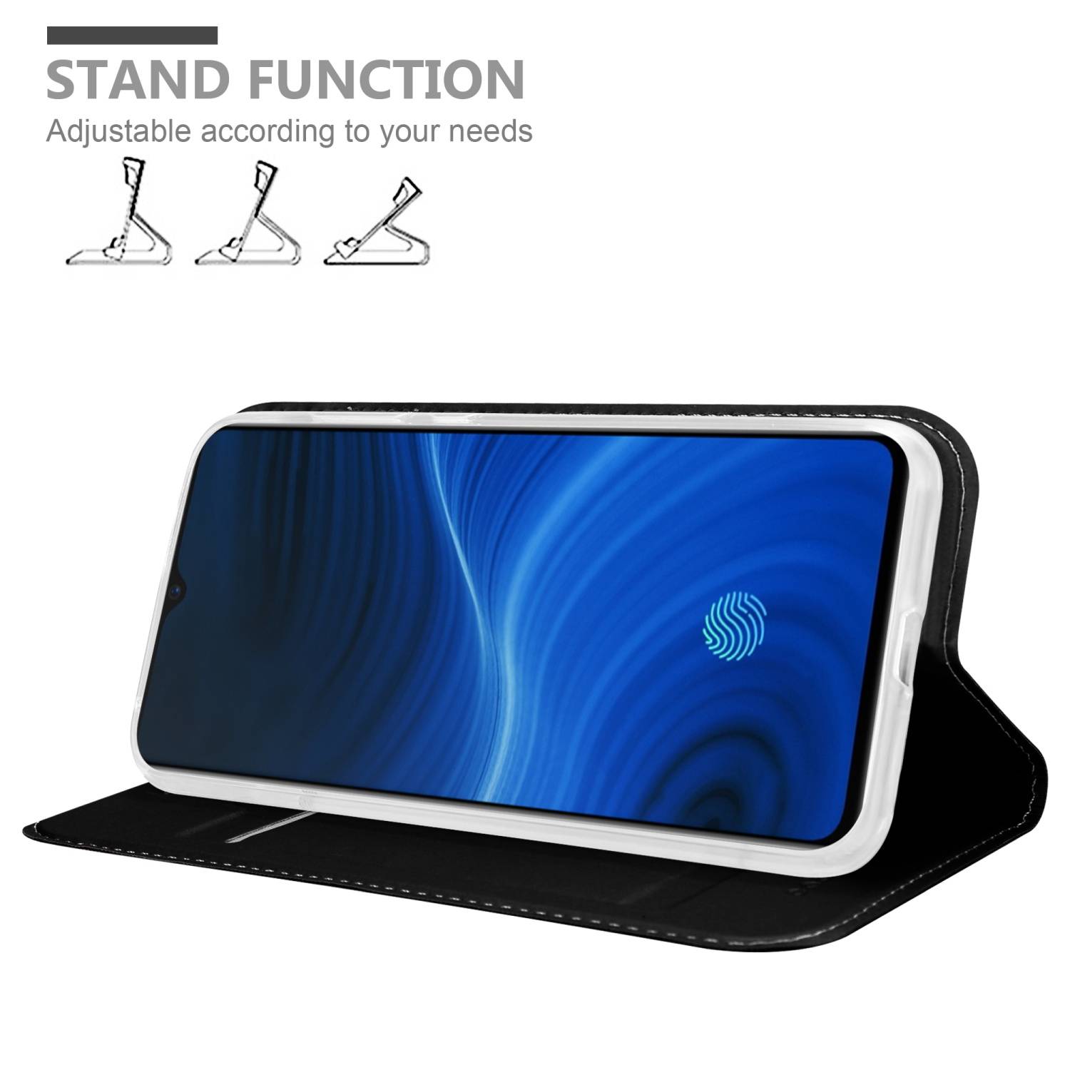 Cadorabo Handyhülle für Realme X2 PRO / Oppo Reno Ace Schutz Hülle in Schwarz Cover Etui Book Case Booklet