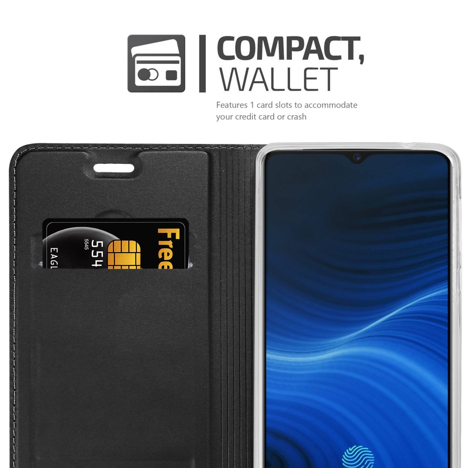 Cadorabo Handyhülle für Realme X2 PRO / Oppo Reno Ace Schutz Hülle in Schwarz Cover Etui Book Case Booklet